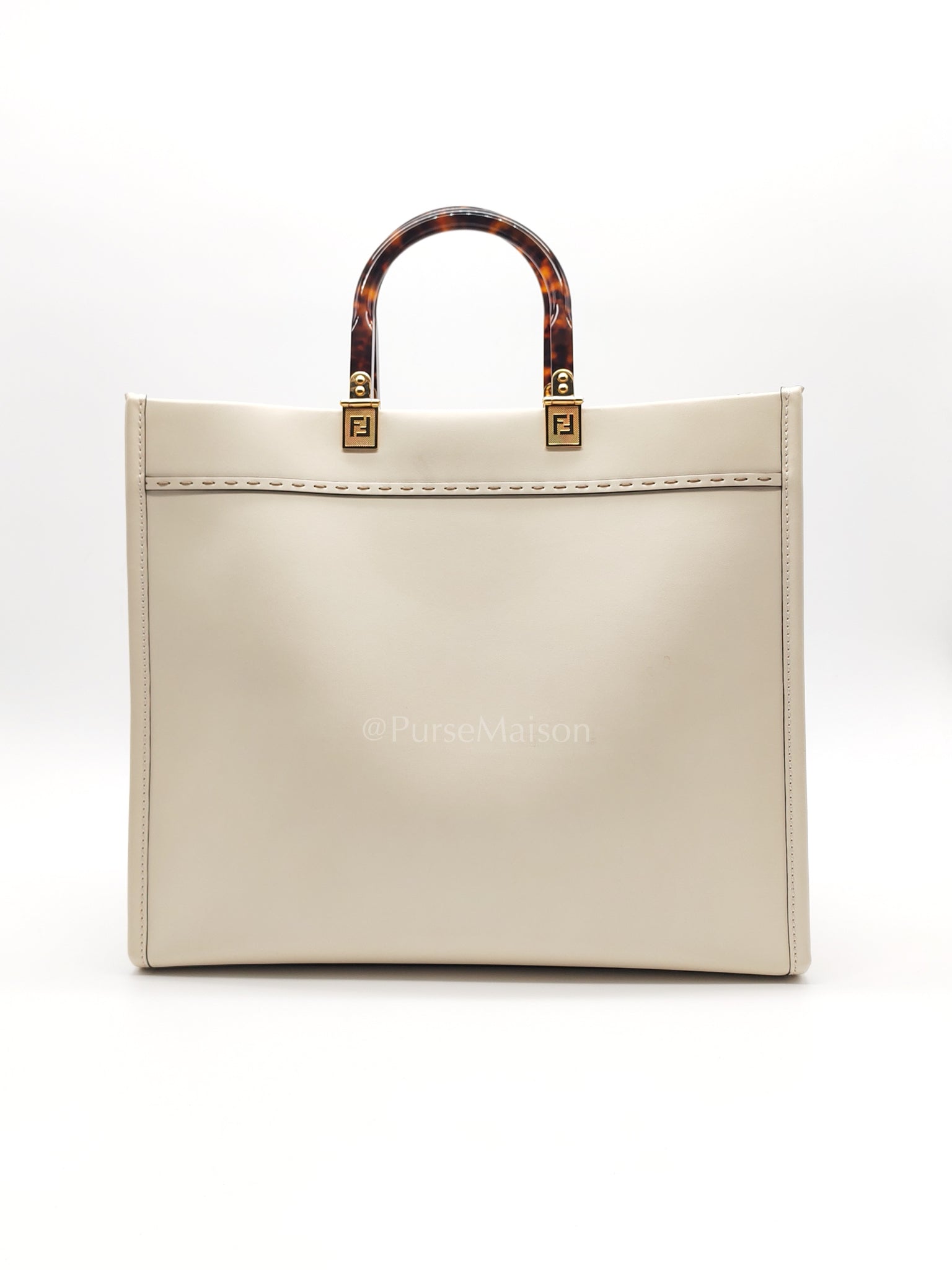 Sunshine Medium in White Smooth Calfskin Leather Tote Bag | Purse Maison Luxury Bags Shop