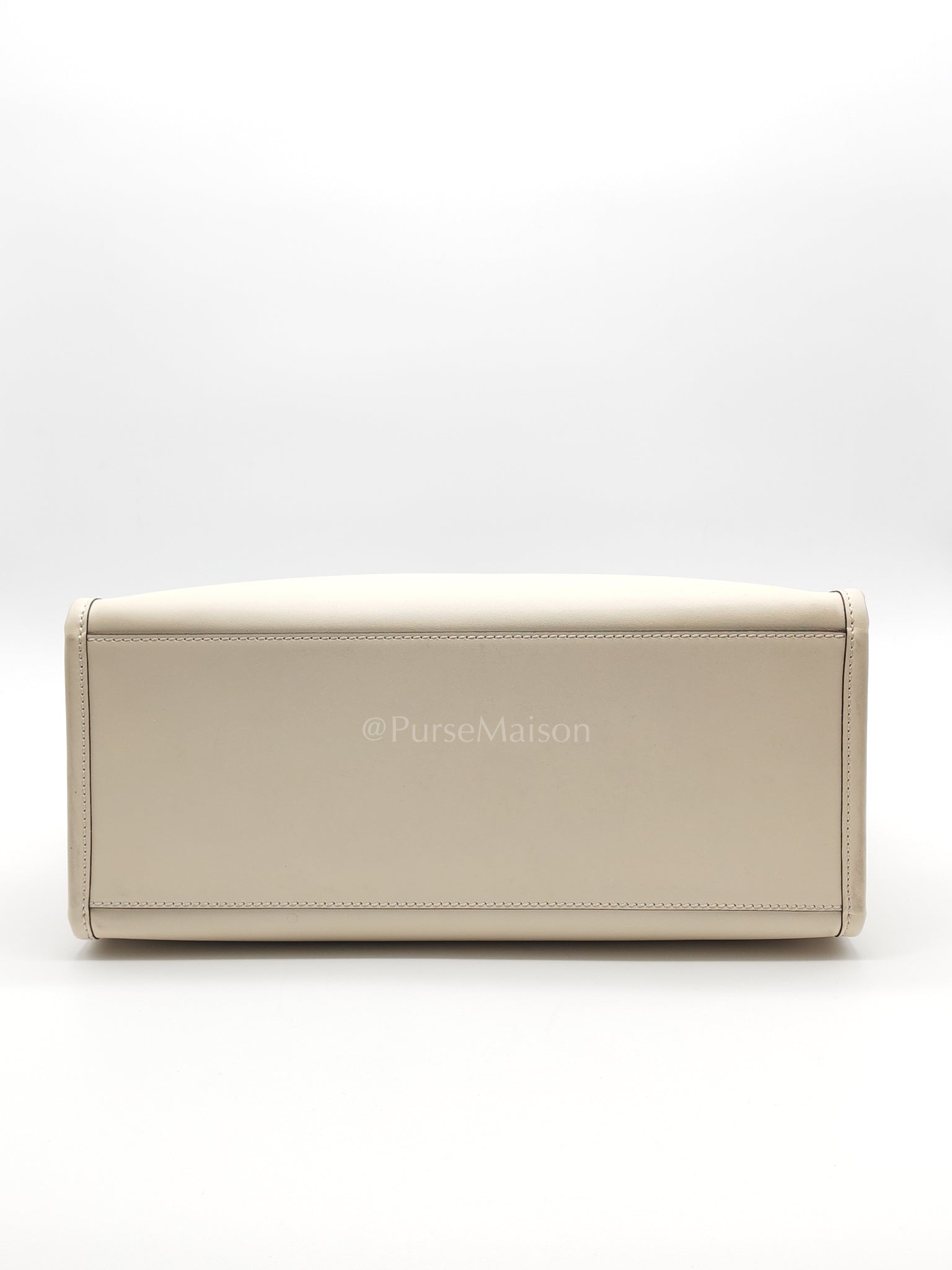 Sunshine Medium in White Smooth Calfskin Leather Tote Bag | Purse Maison Luxury Bags Shop