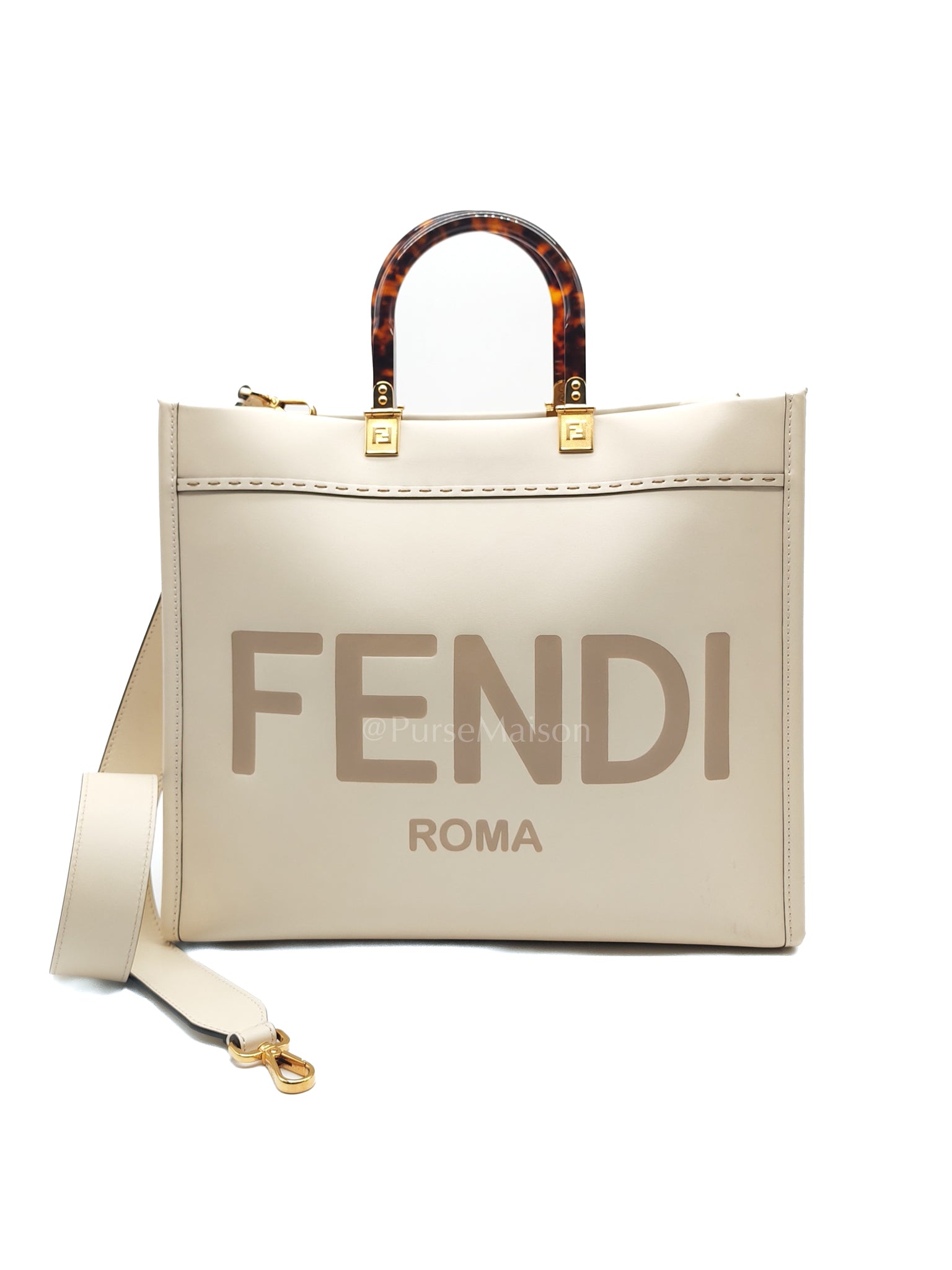 Sunshine Medium in White Smooth Calfskin Leather Tote Bag | Purse Maison Luxury Bags Shop