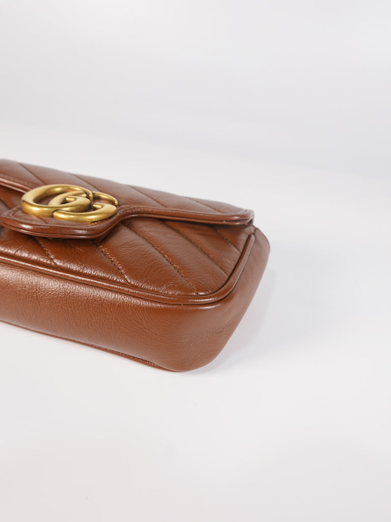 Super Mini Caramel Brown Marmont Chain Strap | Purse Maison Luxury Bags Shop