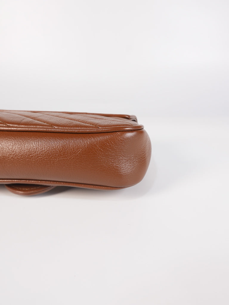 Super Mini Caramel Brown Marmont Chain Strap | Purse Maison Luxury Bags Shop