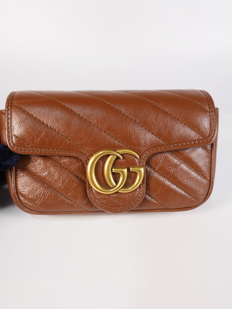 Super Mini Caramel Brown Marmont Chain Strap | Purse Maison Luxury Bags Shop