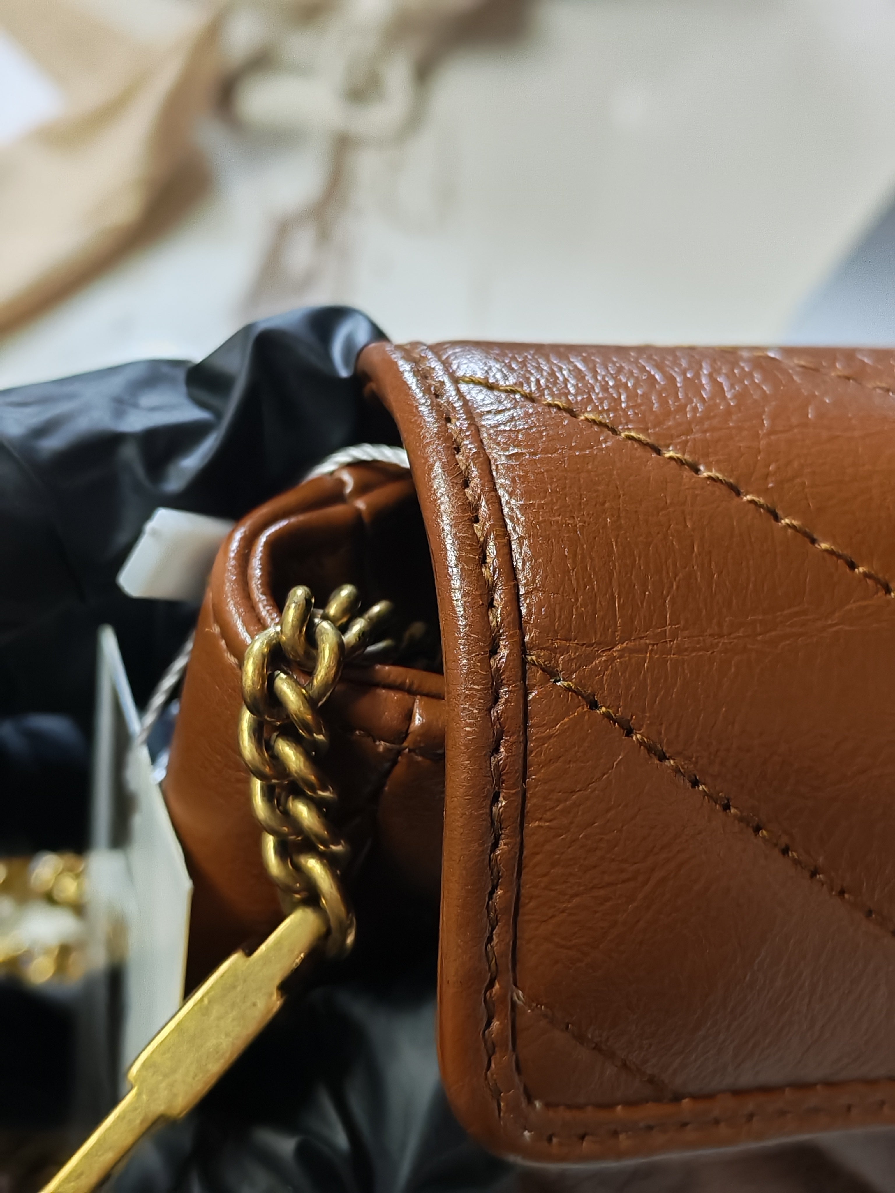 Super Mini Caramel Brown Marmont Chain Strap | Purse Maison Luxury Bags Shop