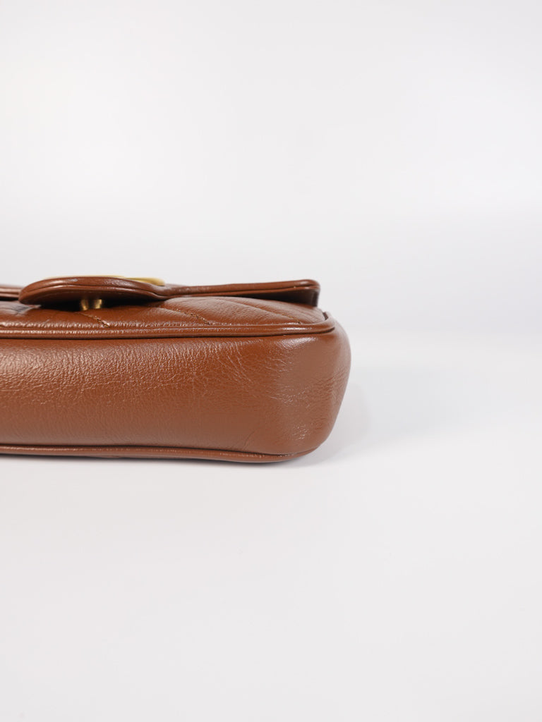 Super Mini Caramel Brown Marmont Chain Strap | Purse Maison Luxury Bags Shop