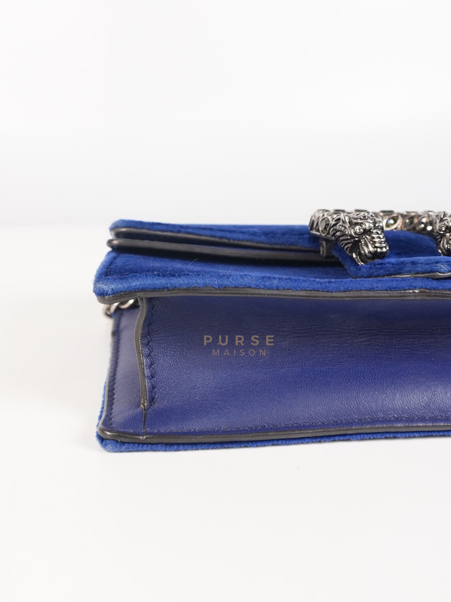 Super Mini Dionysus Blue Velvet Suede Leather Chain Bag | Purse Maison Luxury Bags Shop
