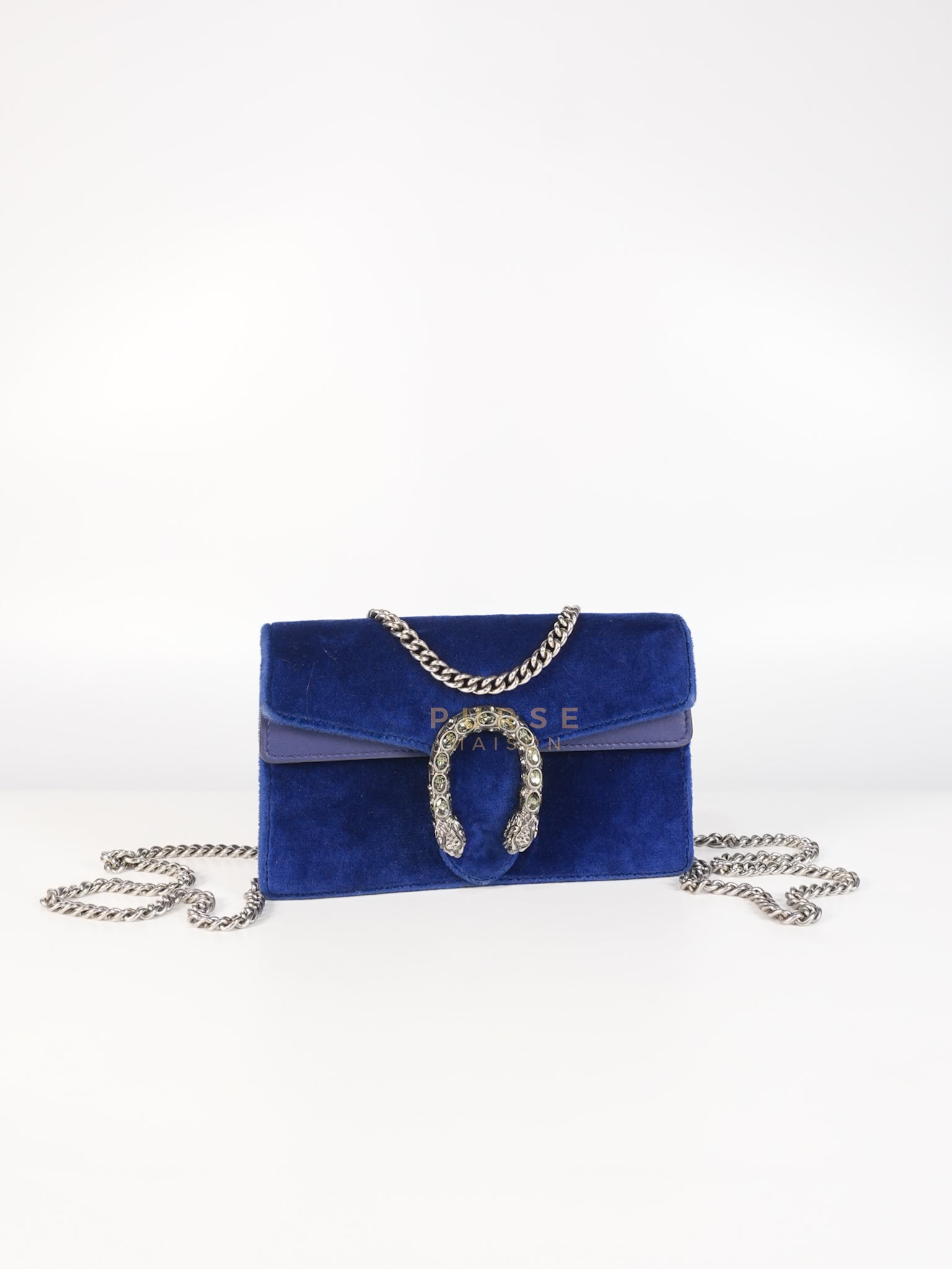 Super Mini Dionysus Blue Velvet Suede Leather Chain Bag | Purse Maison Luxury Bags Shop