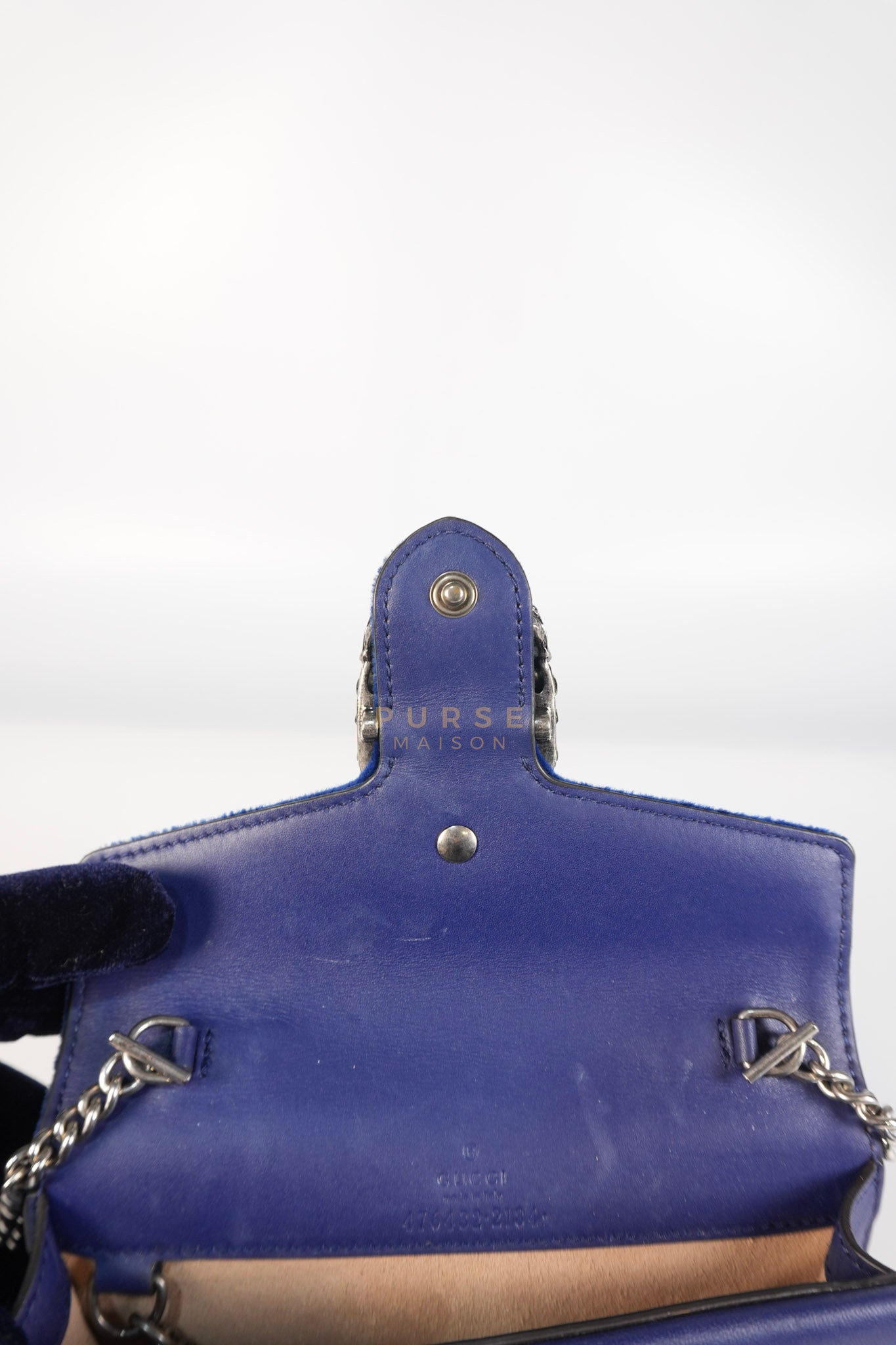 Super Mini Dionysus Blue Velvet Suede Leather Chain Bag | Purse Maison Luxury Bags Shop