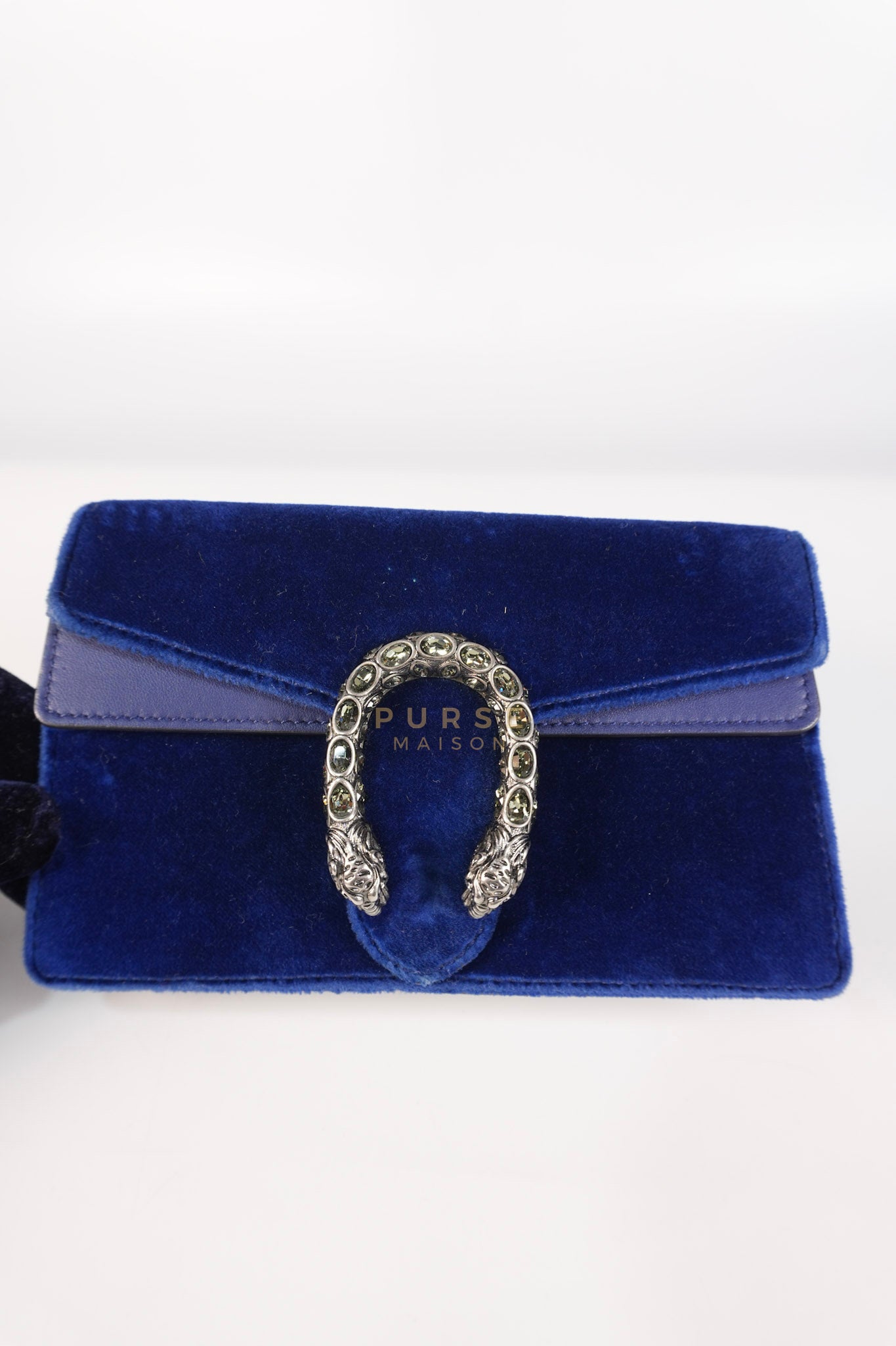 Super Mini Dionysus Blue Velvet Suede Leather Chain Bag | Purse Maison Luxury Bags Shop