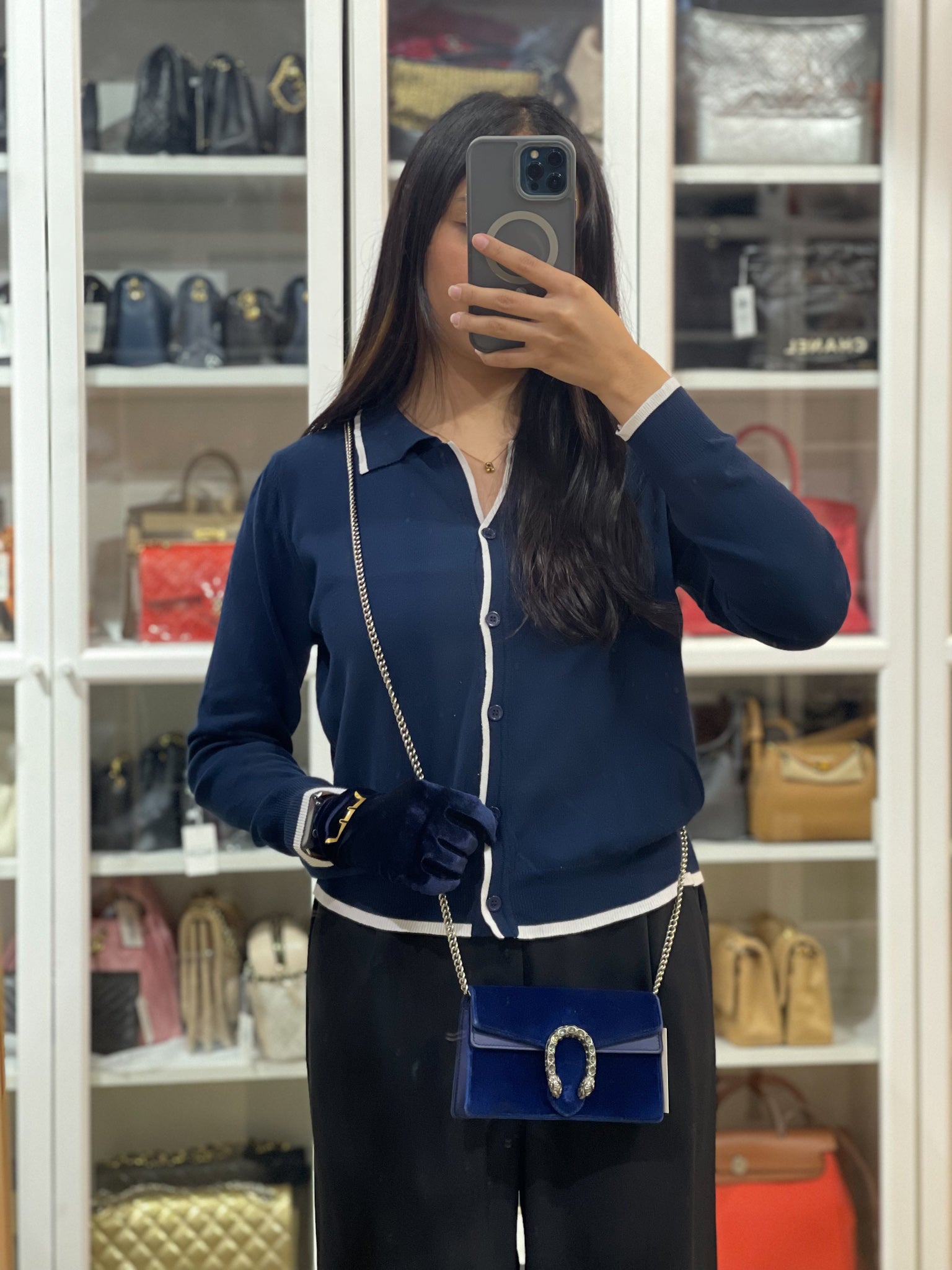 Super Mini Dionysus Blue Velvet Suede Leather Chain Bag | Purse Maison Luxury Bags Shop