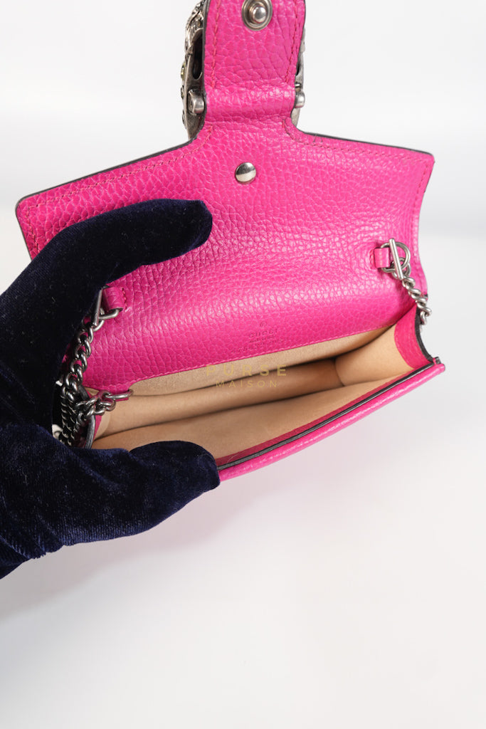 Super Mini Dionysus in Pink Grained Calfskin Leather Chain Bag | Purse Maison Luxury Bags Shop