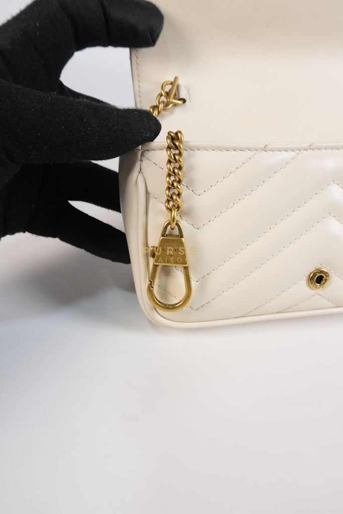 Super Mini White Marmont Chain Bag | Purse Maison Luxury Bags Shop