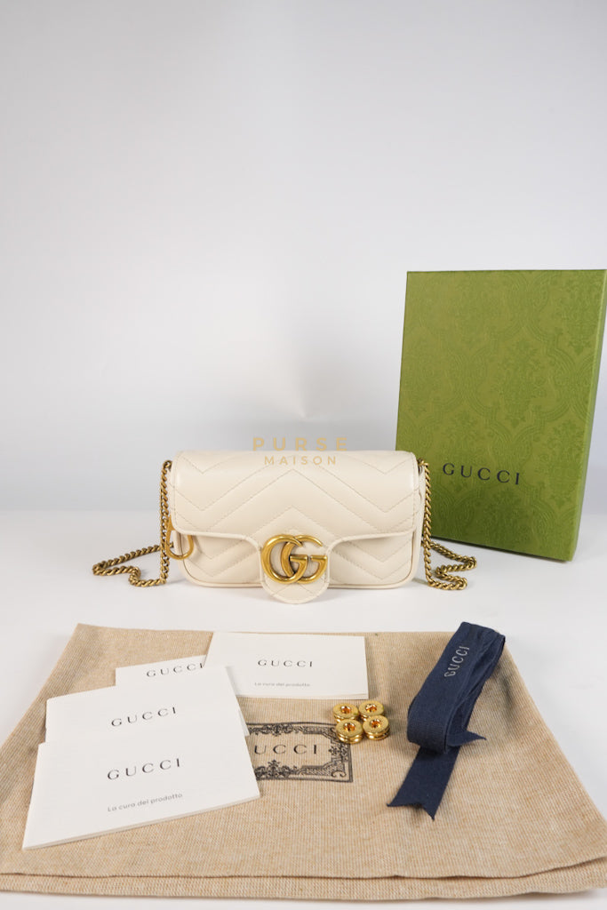 Super Mini White Marmont Chain Bag | Purse Maison Luxury Bags Shop