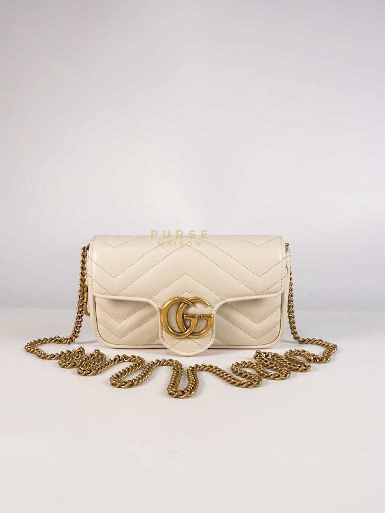 Super Mini White Marmont Chain Bag | Purse Maison Luxury Bags Shop