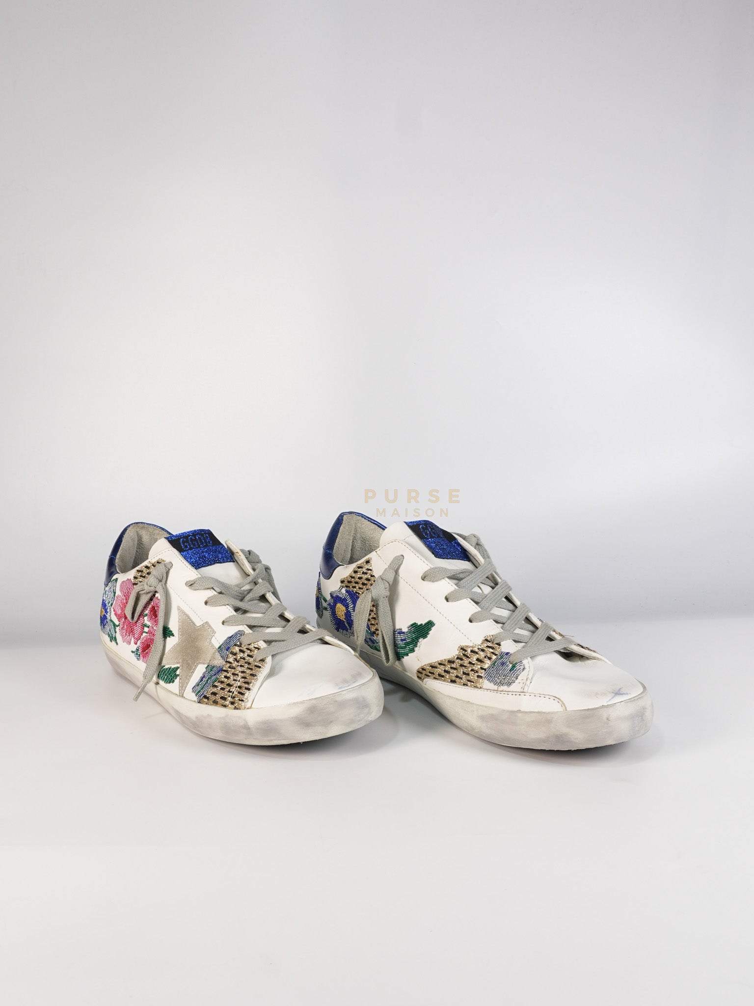 Super-Star Classic Suede Toe Leather Quarter Glitter (White/Ice/Gold/Black Sneakers Size 40 (25cm) | Purse Maison Luxury Bags Shop