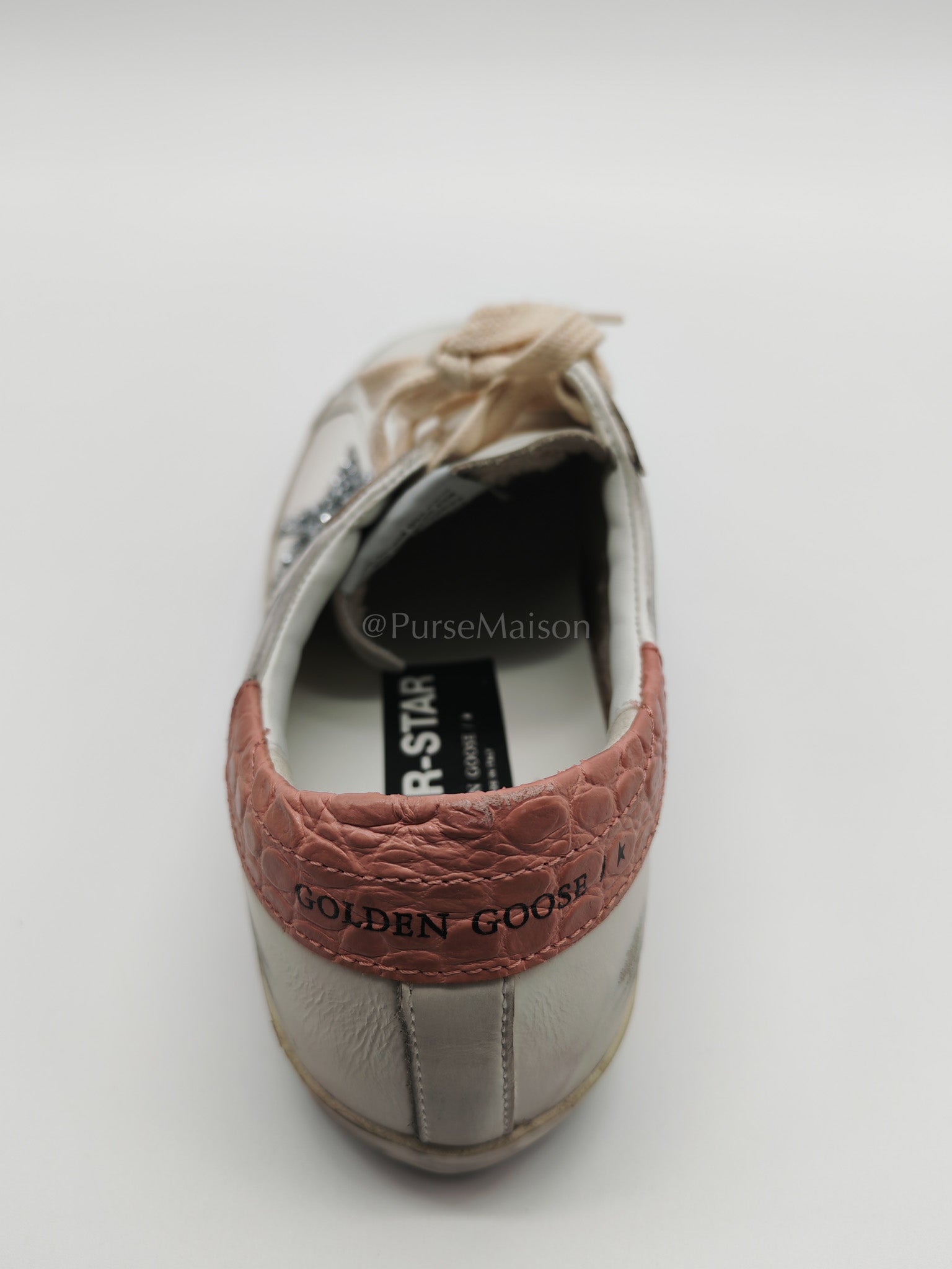 Superstar Sneakers and Pink Crocodile Effect-Leather Heel Counter Size 40 EU(26cm) | Purse Maison Luxury Bags Shop