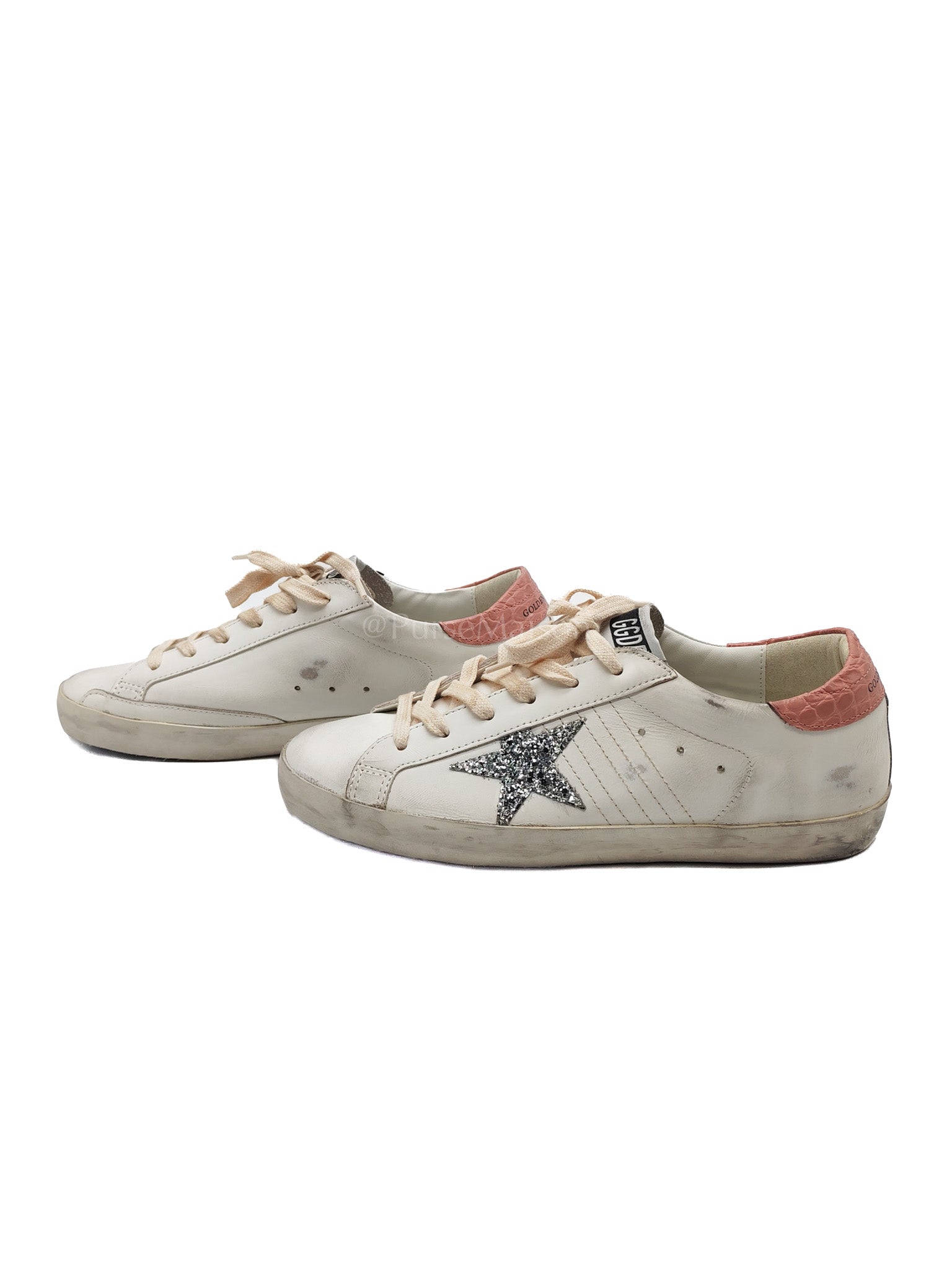 Superstar Sneakers and Pink Crocodile Effect-Leather Heel Counter Size 40 EU(26cm) | Purse Maison Luxury Bags Shop