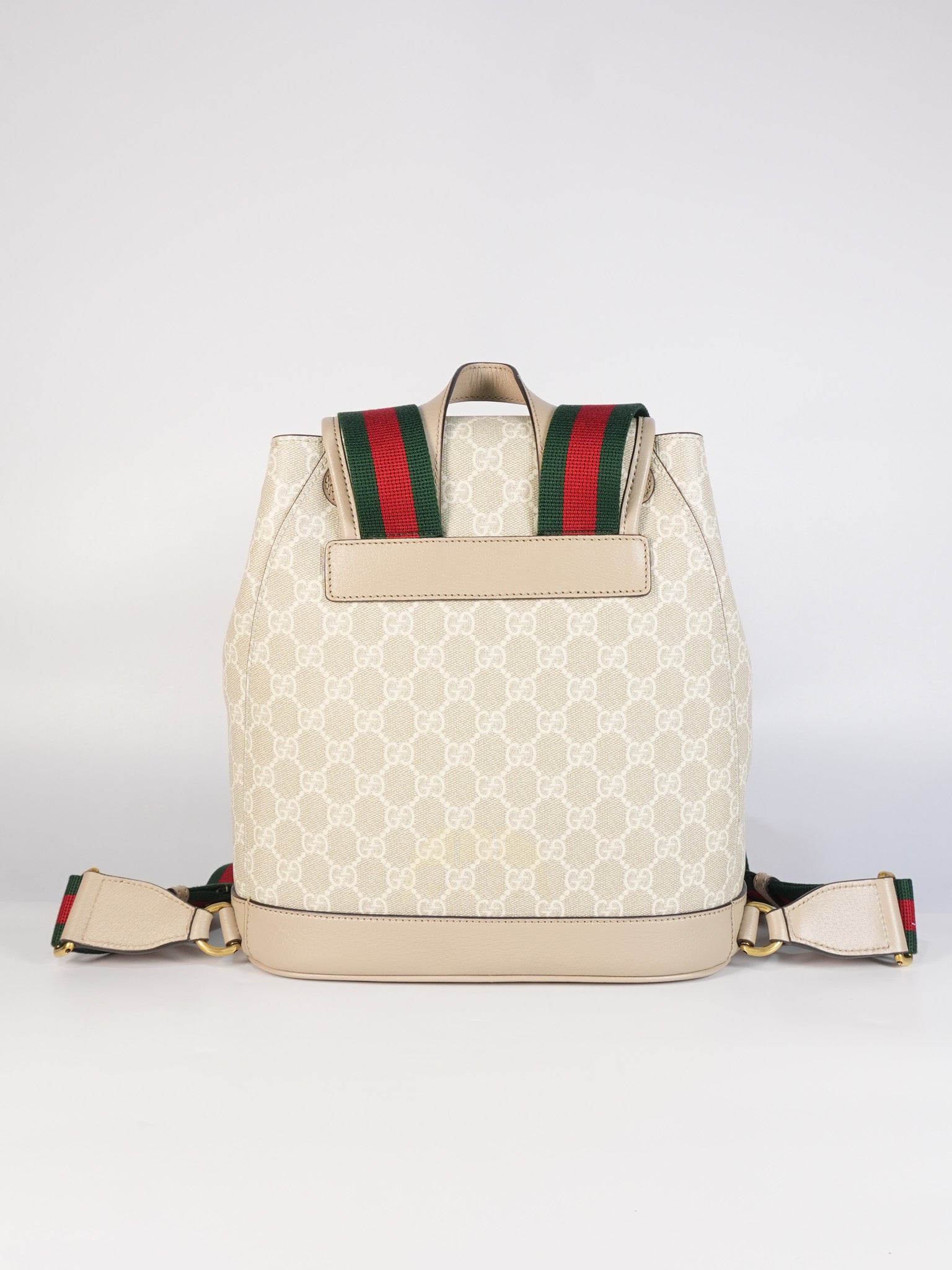 Supreme Logo Drawstring in Beige Canvas Backpack | Purse Maison Luxury Bags Shop