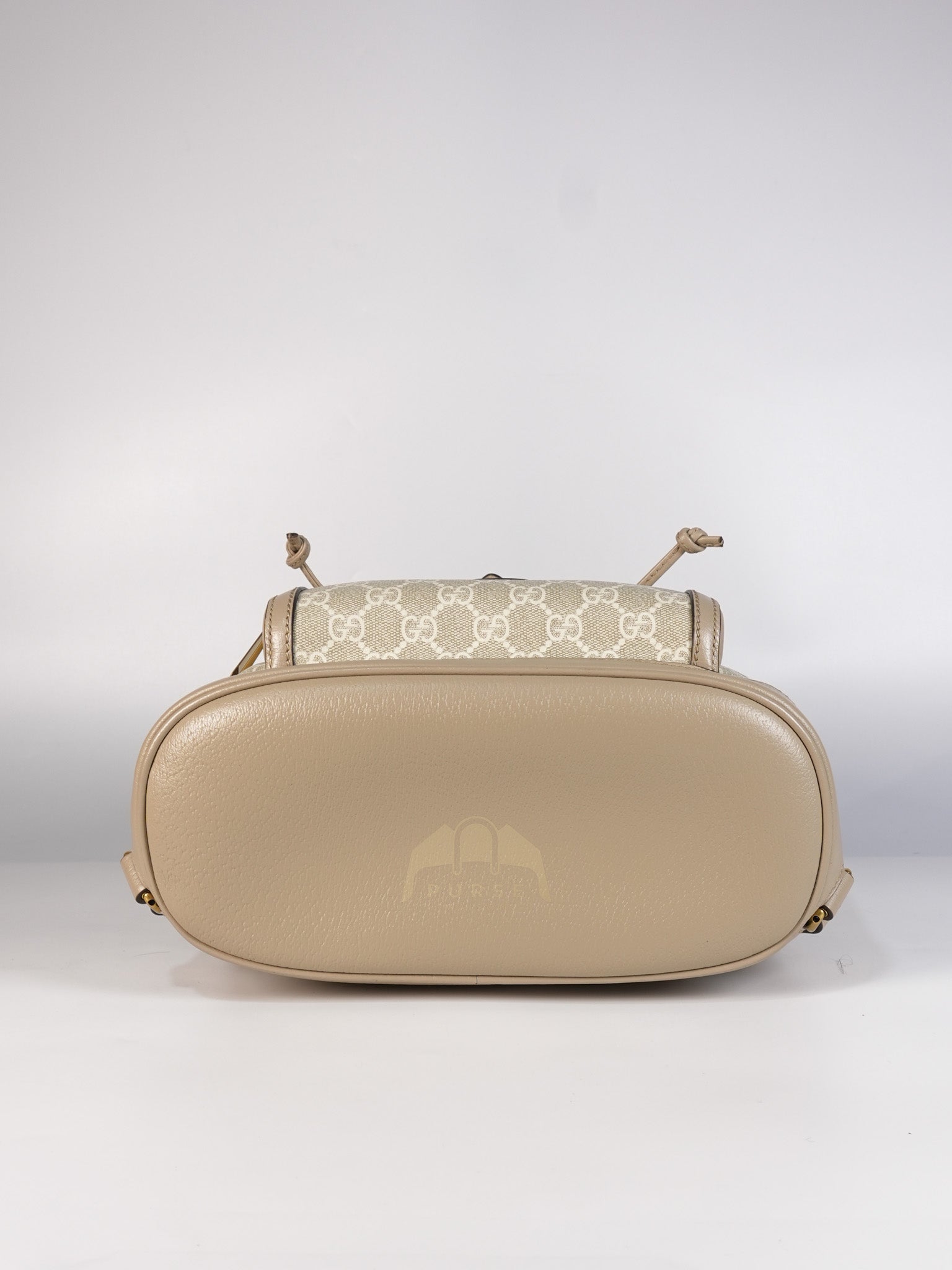 Supreme Logo Drawstring in Beige Canvas Backpack | Purse Maison Luxury Bags Shop