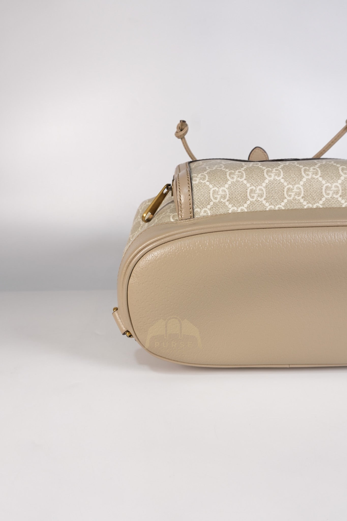 Supreme Logo Drawstring in Beige Canvas Backpack | Purse Maison Luxury Bags Shop