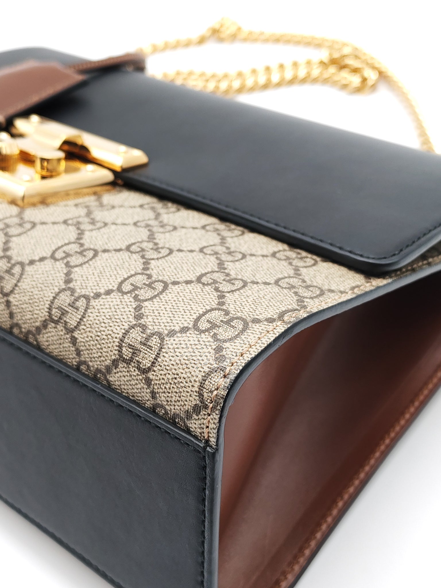 Supreme Padlock Medium Shoulder Bag in GG Supreme Canvas & Gold Hardware | Purse Maison Luxury Bags Shop