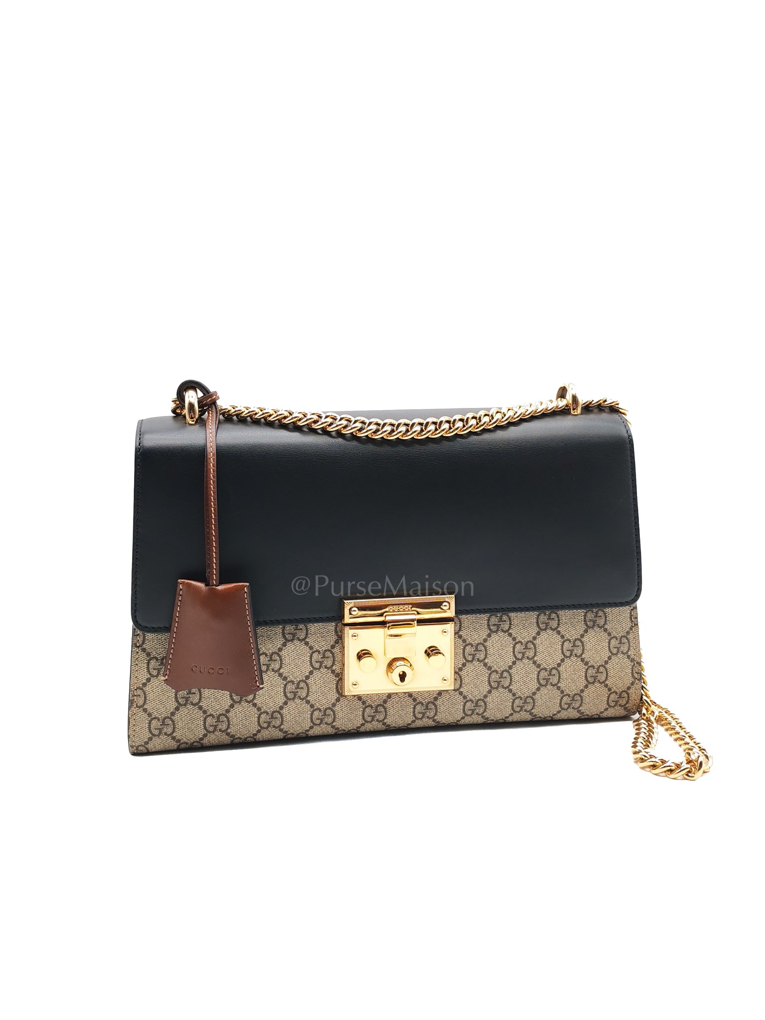 Supreme Padlock Medium Shoulder Bag in GG Supreme Canvas & Gold Hardware | Purse Maison Luxury Bags Shop