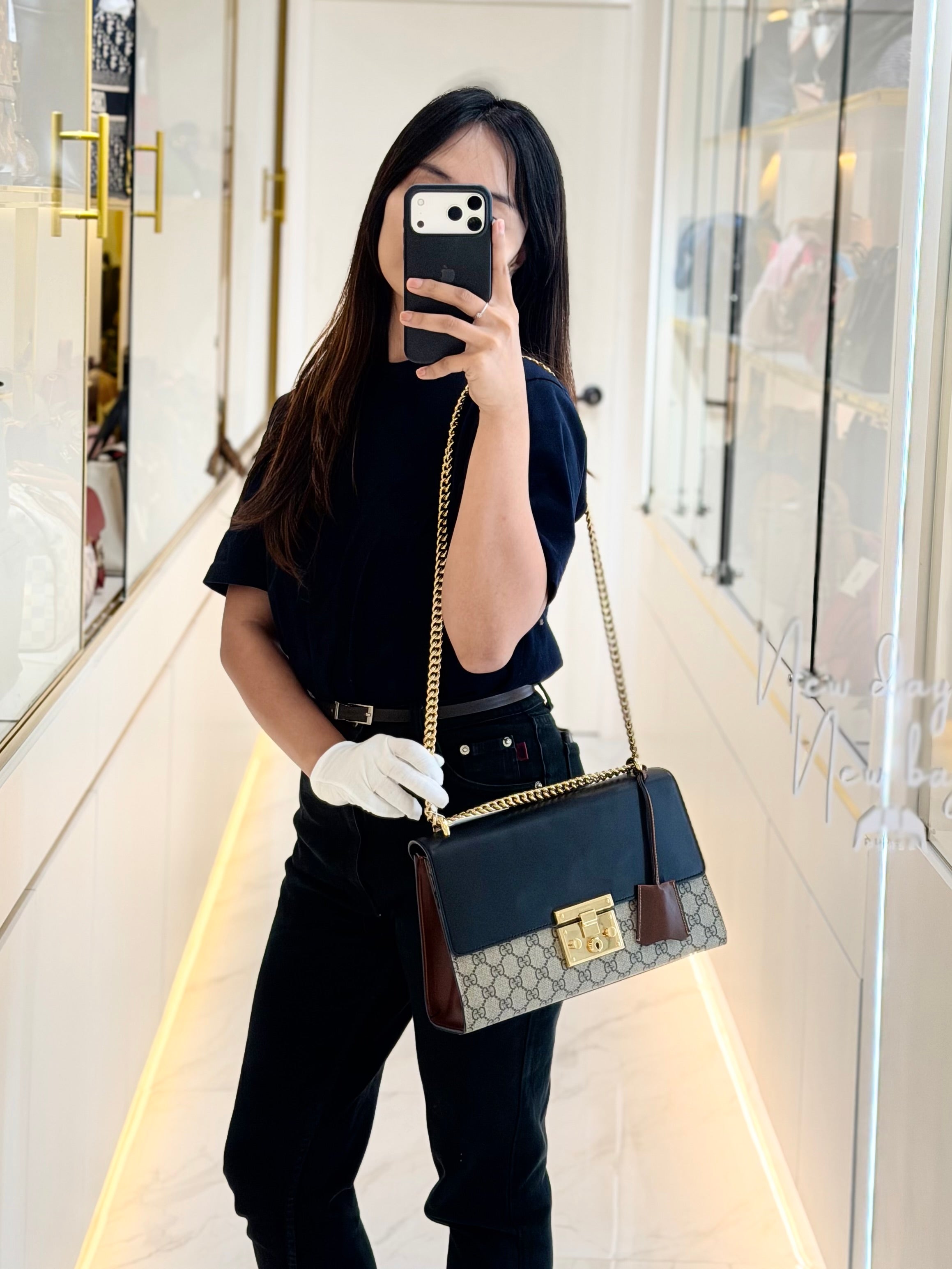 Supreme Padlock Medium Shoulder Bag in GG Supreme Canvas & Gold Hardware | Purse Maison Luxury Bags Shop