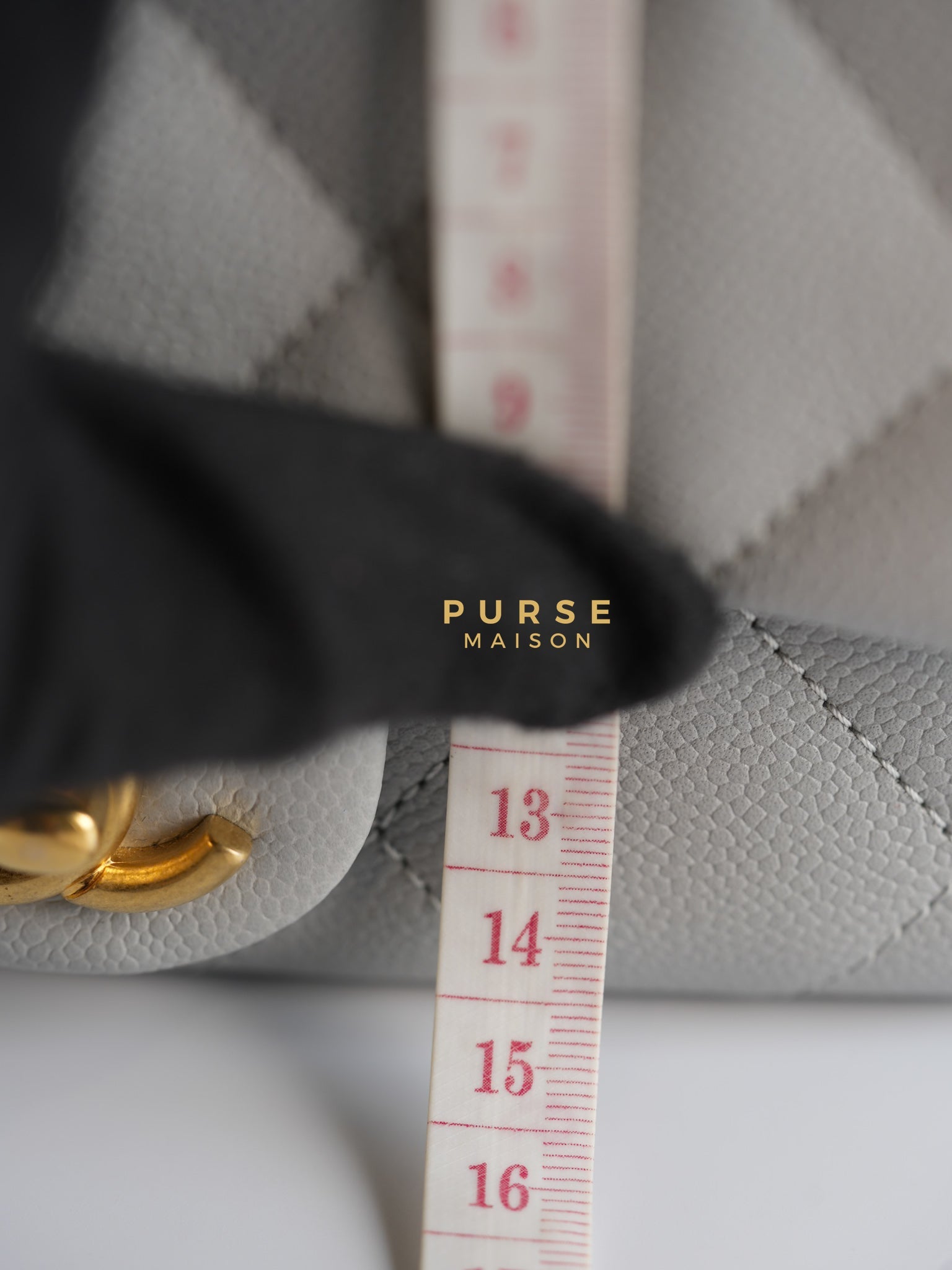 Sweetheart Flap Light Gray in Quilted Caviar Leather & Aged Gold Hardware (Microchip) | Purse Maison Luxury Bags Shop