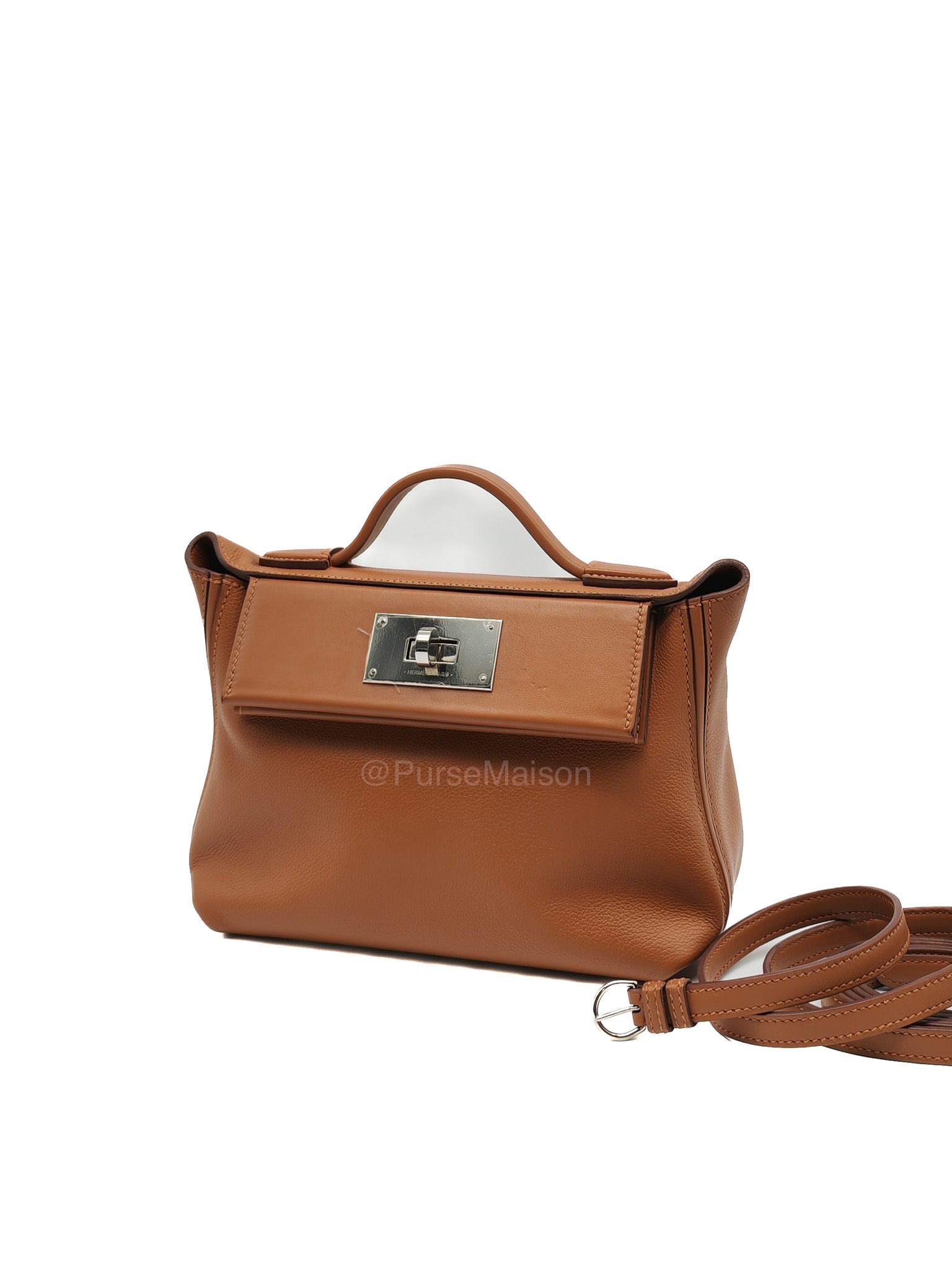 Hermes 24/24 Mini 21 in Gold Evercolor Leather Palladium Hardware Stamp U(2022)