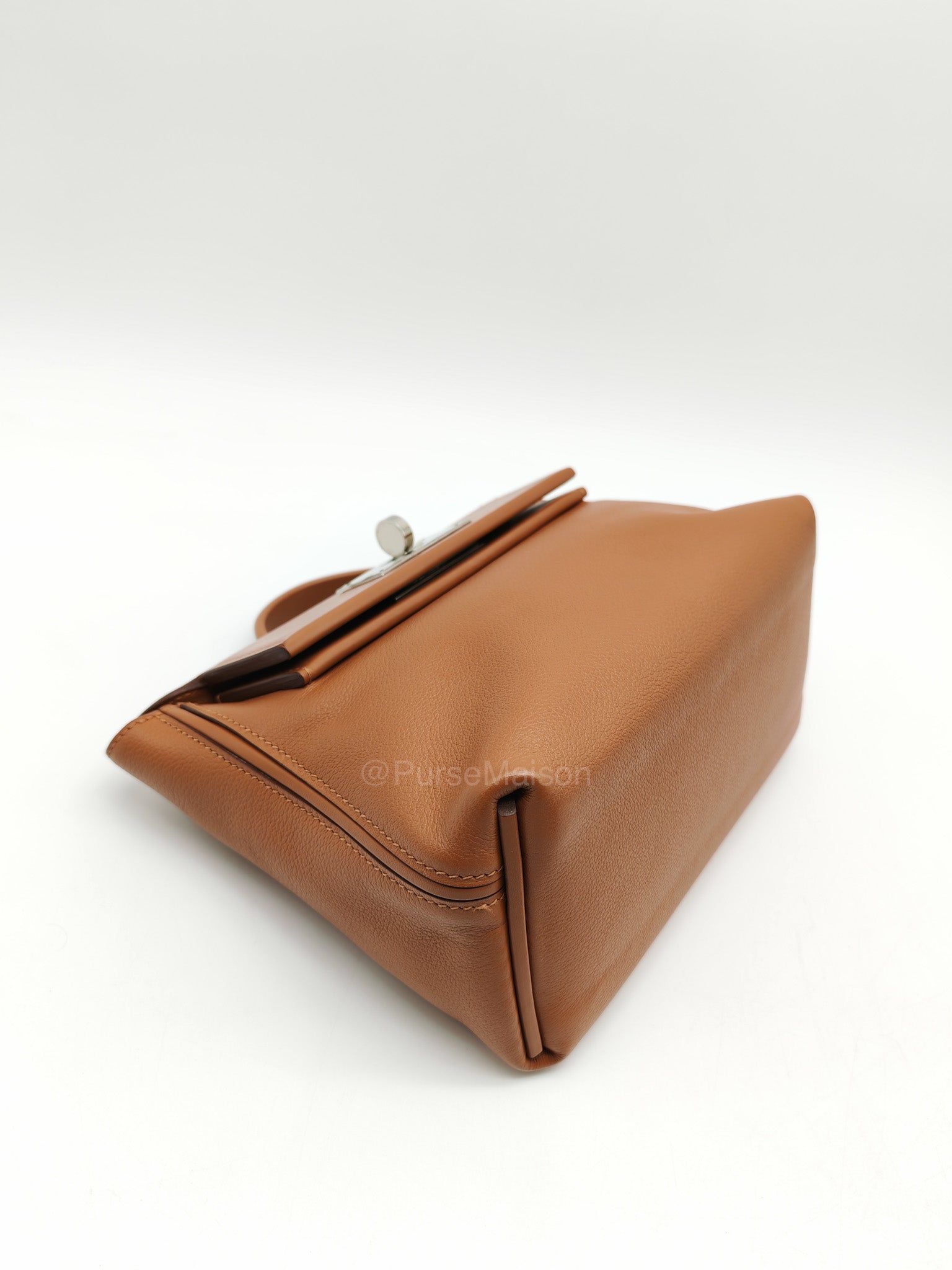 Hermes 24/24 Mini 21 in Gold Evercolor Leather Palladium Hardware Stamp U(2022)