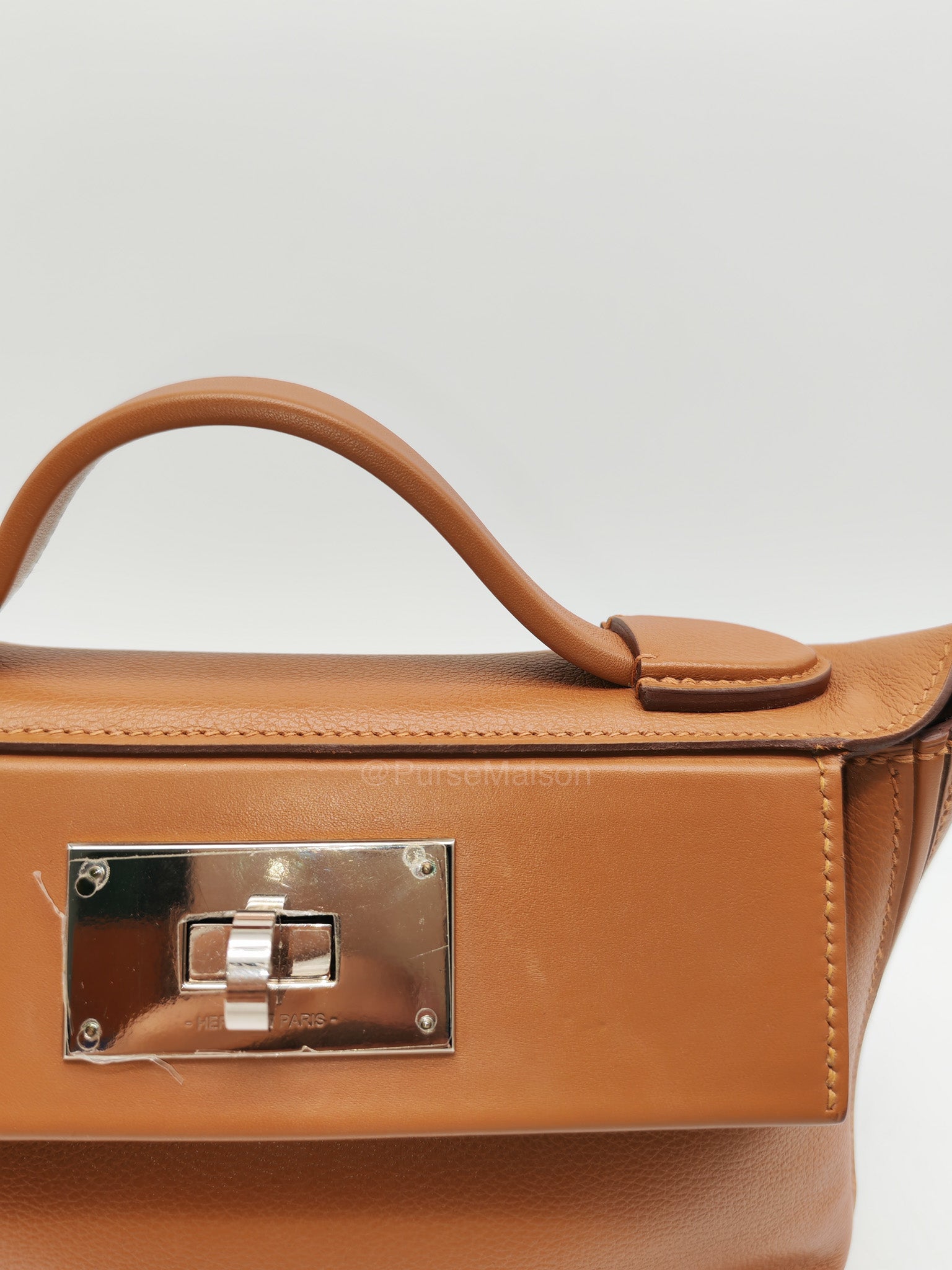 Hermes 24/24 Mini 21 in Gold Evercolor Leather Palladium Hardware Stamp U(2022)