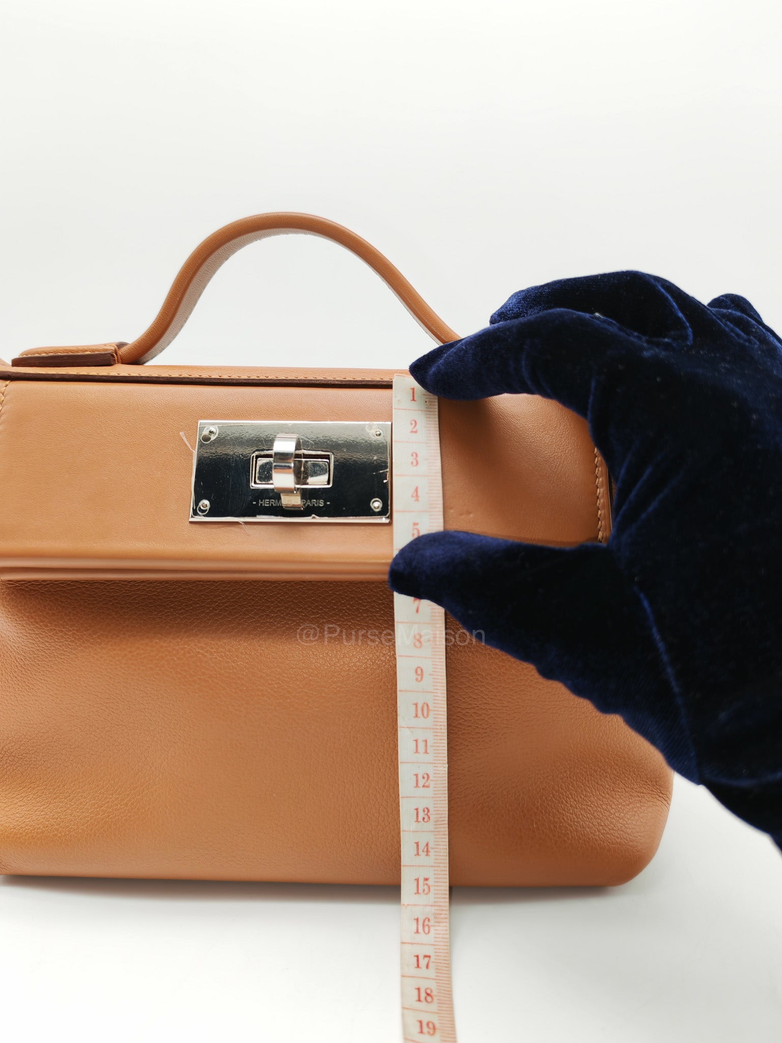 Hermes 24/24 Mini 21 in Gold Evercolor Leather Palladium Hardware Stamp U(2022)