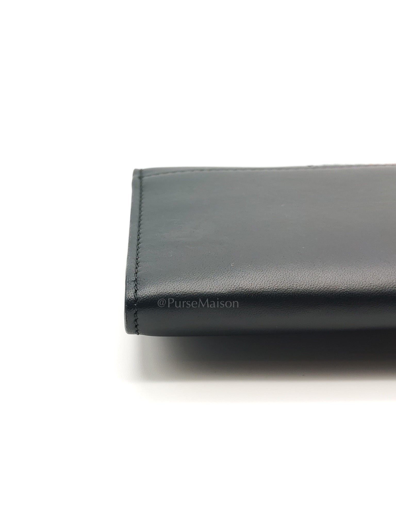 Gucci Sylvie Continental Wallet in Black Leather & Web Canvas