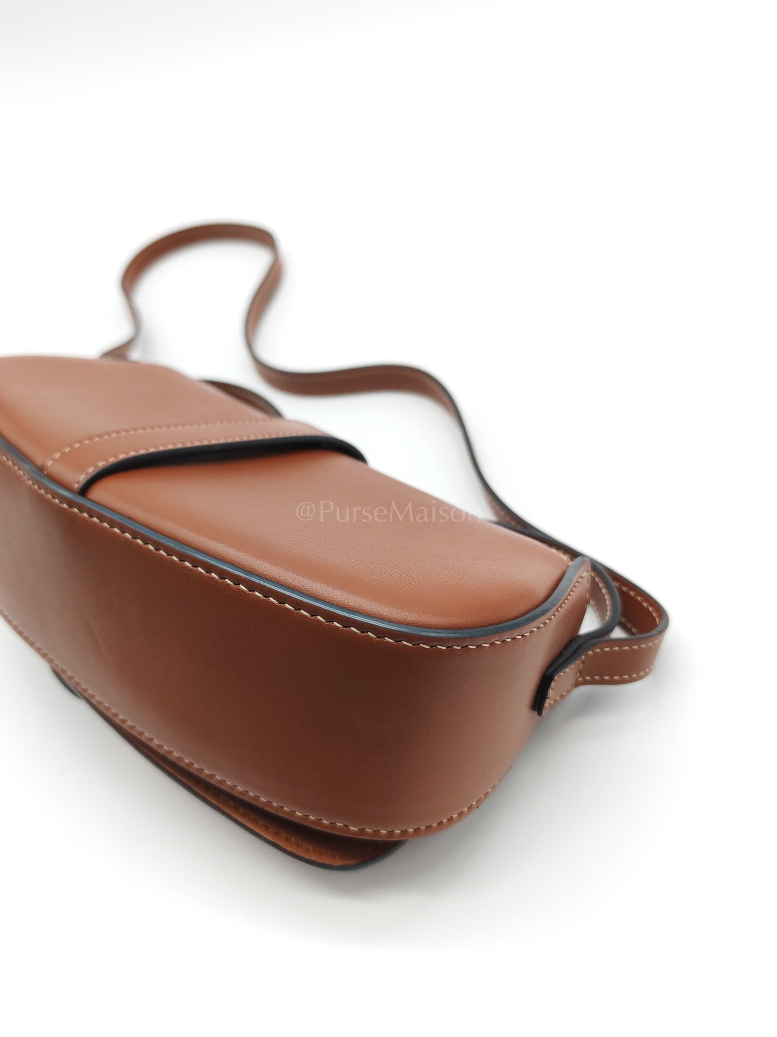 Tabou Clutch on Strap in Dark Tan Smooth Calfskin Leather | Purse Maison Luxury Bags Shop