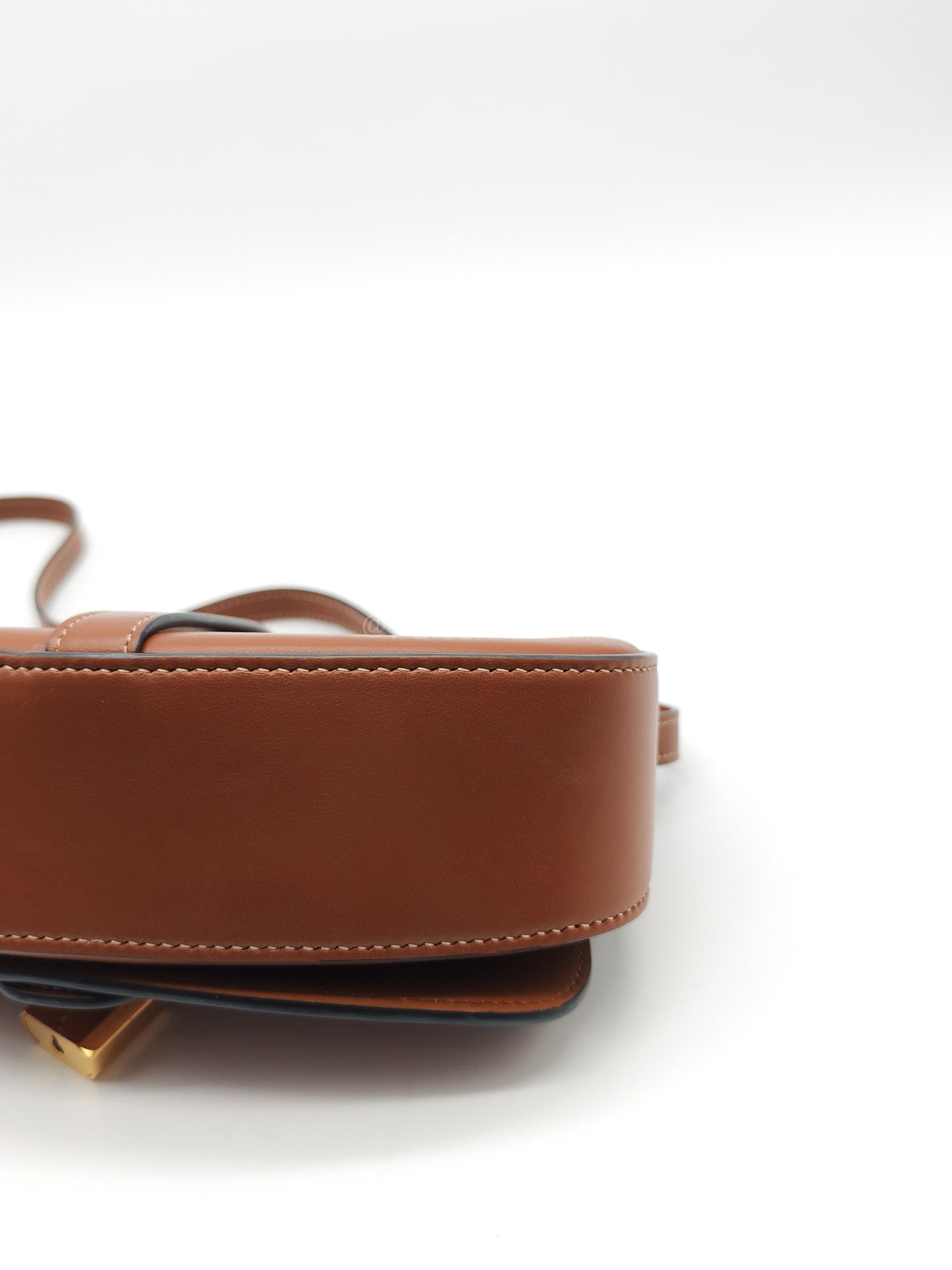 Tabou Clutch on Strap in Dark Tan Smooth Calfskin Leather | Purse Maison Luxury Bags Shop