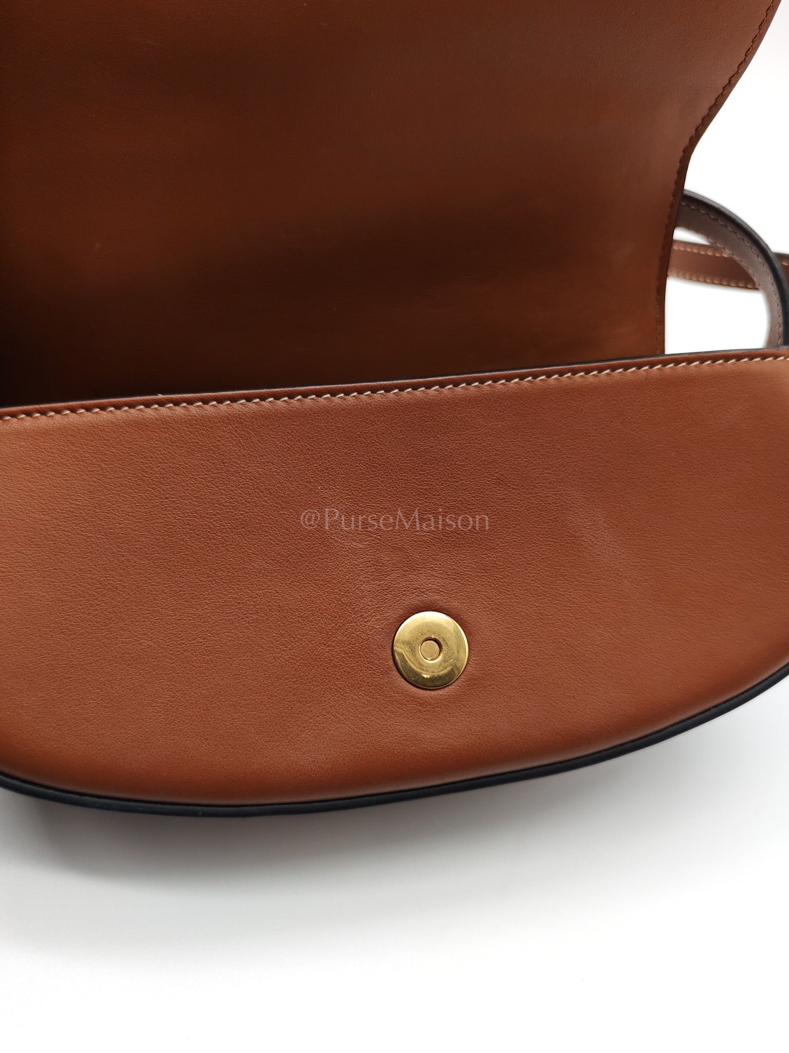 Tabou Clutch on Strap in Dark Tan Smooth Calfskin Leather | Purse Maison Luxury Bags Shop