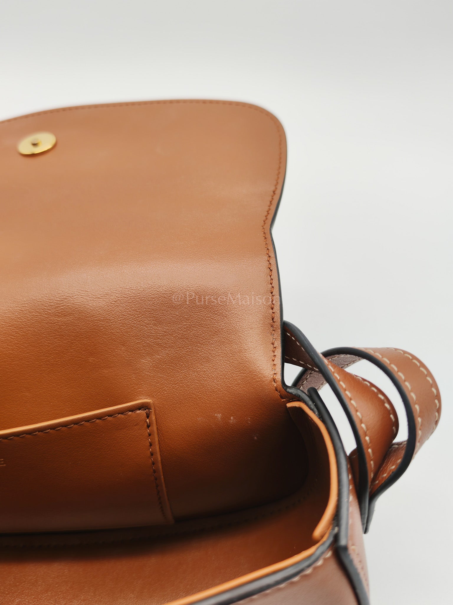 Tabou Clutch on Strap in Dark Tan Smooth Calfskin Leather | Purse Maison Luxury Bags Shop