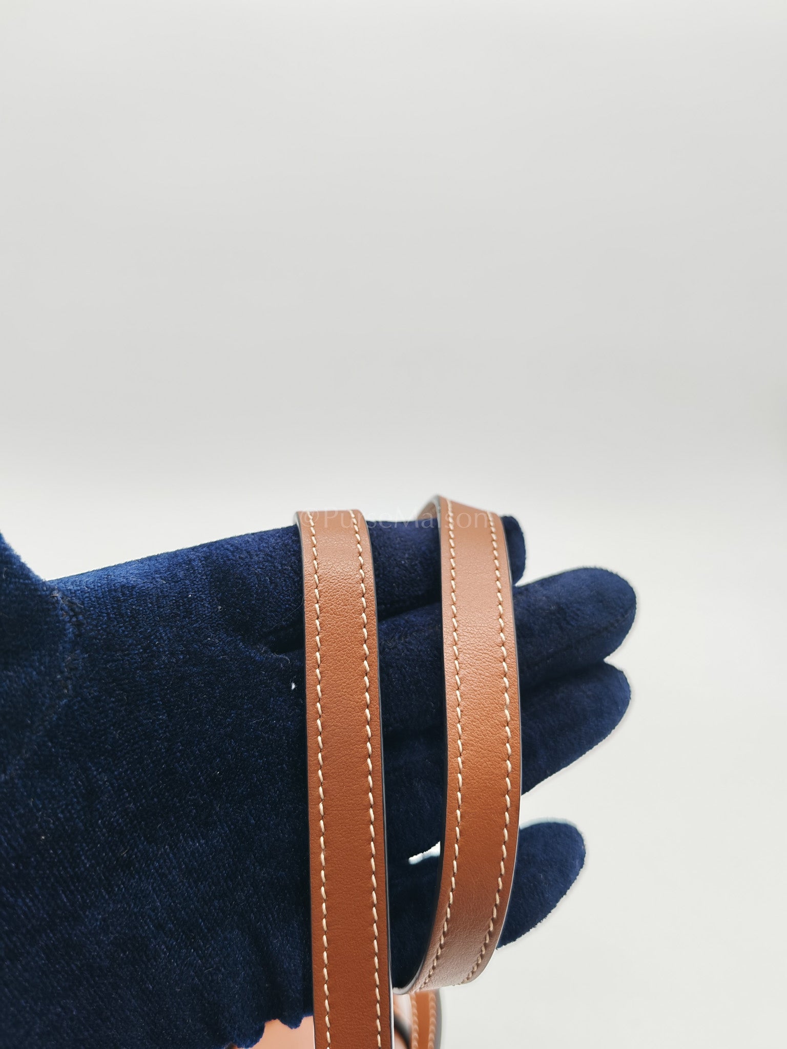 Tabou Clutch on Strap in Dark Tan Smooth Calfskin Leather | Purse Maison Luxury Bags Shop