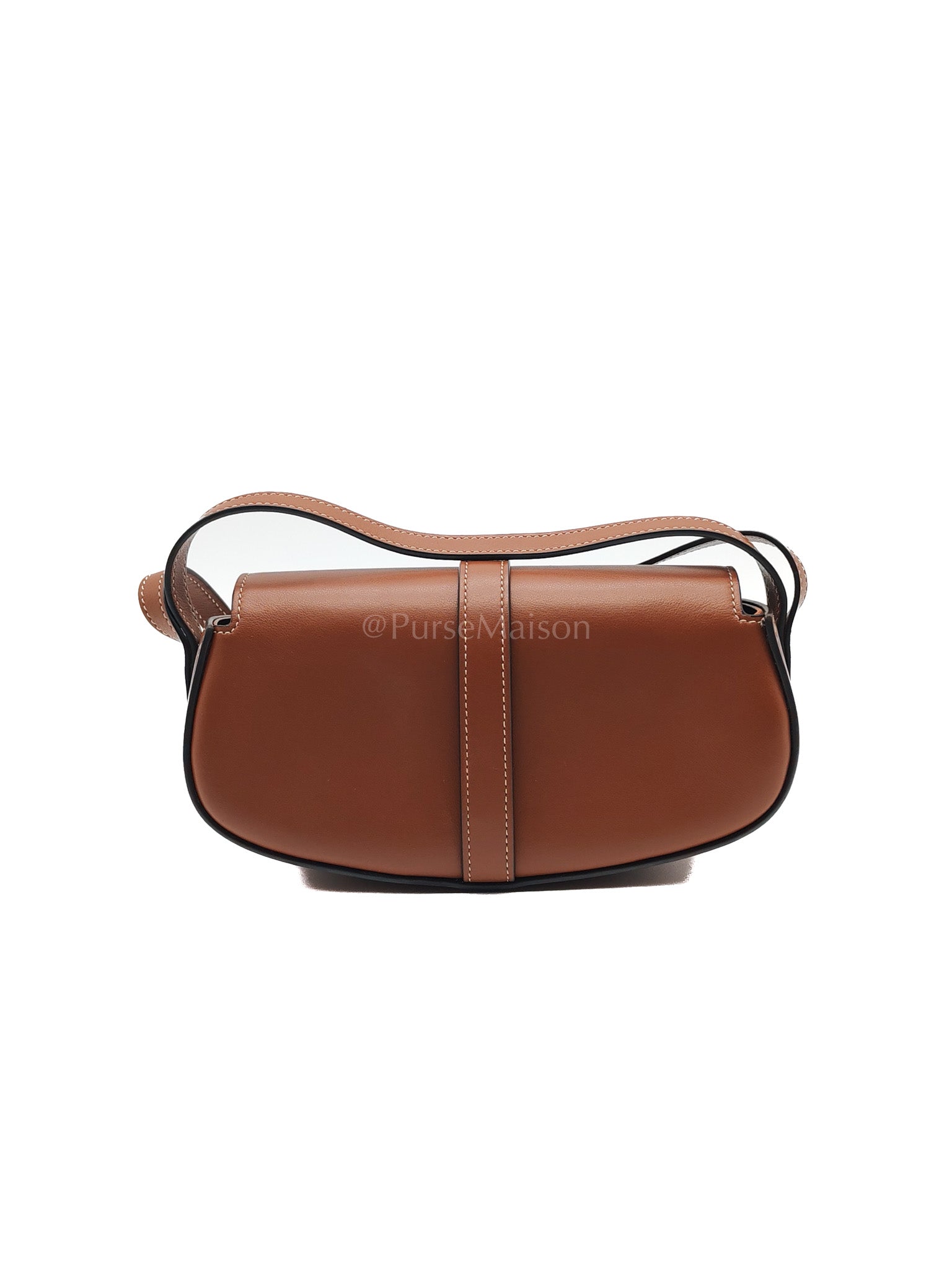 Tabou Clutch on Strap in Dark Tan Smooth Calfskin Leather | Purse Maison Luxury Bags Shop