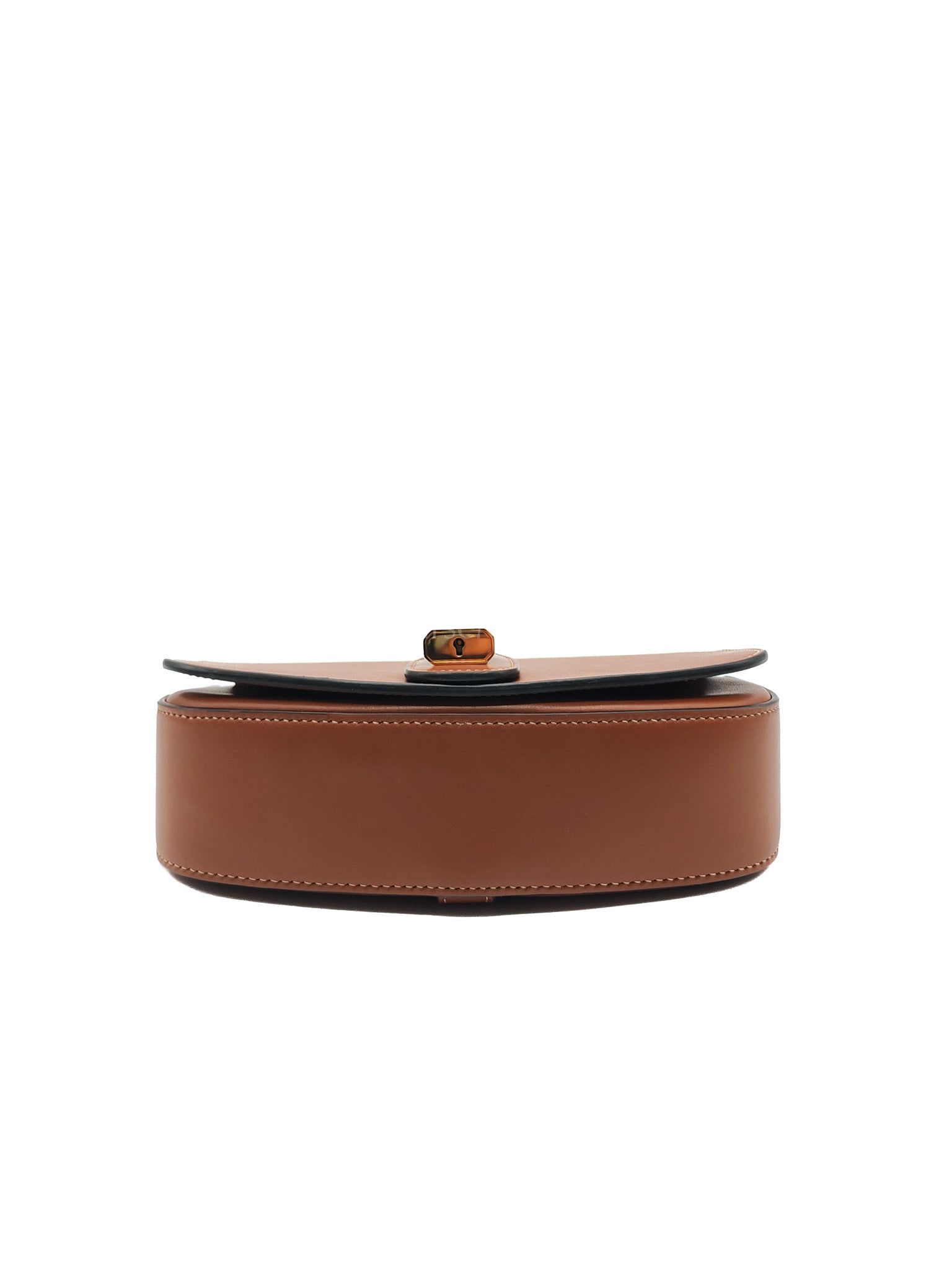 Tabou Clutch on Strap in Dark Tan Smooth Calfskin Leather | Purse Maison Luxury Bags Shop