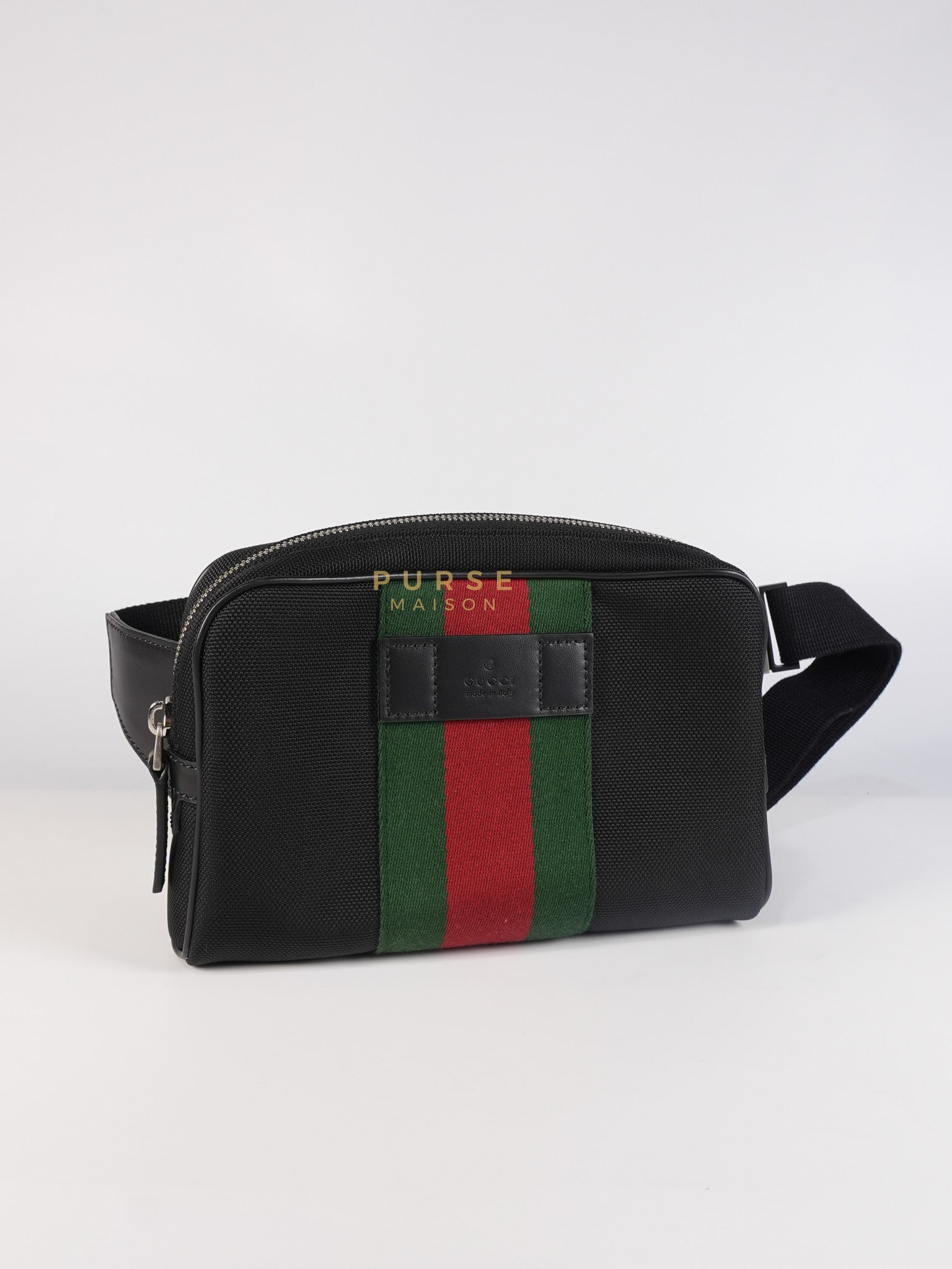 Techno Canvas Black Belt Bag | Purse Maison Luxury Bags Shop