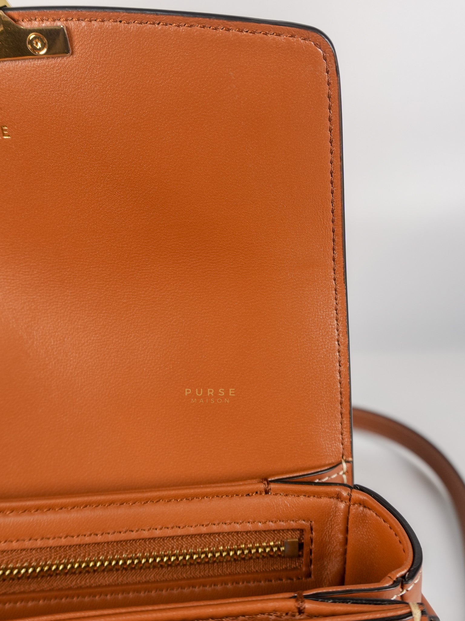 Teen Triomphe Cross Body Bag in White Triomphe Canvas and Calfskin | Purse Maison Luxury Bags Shop