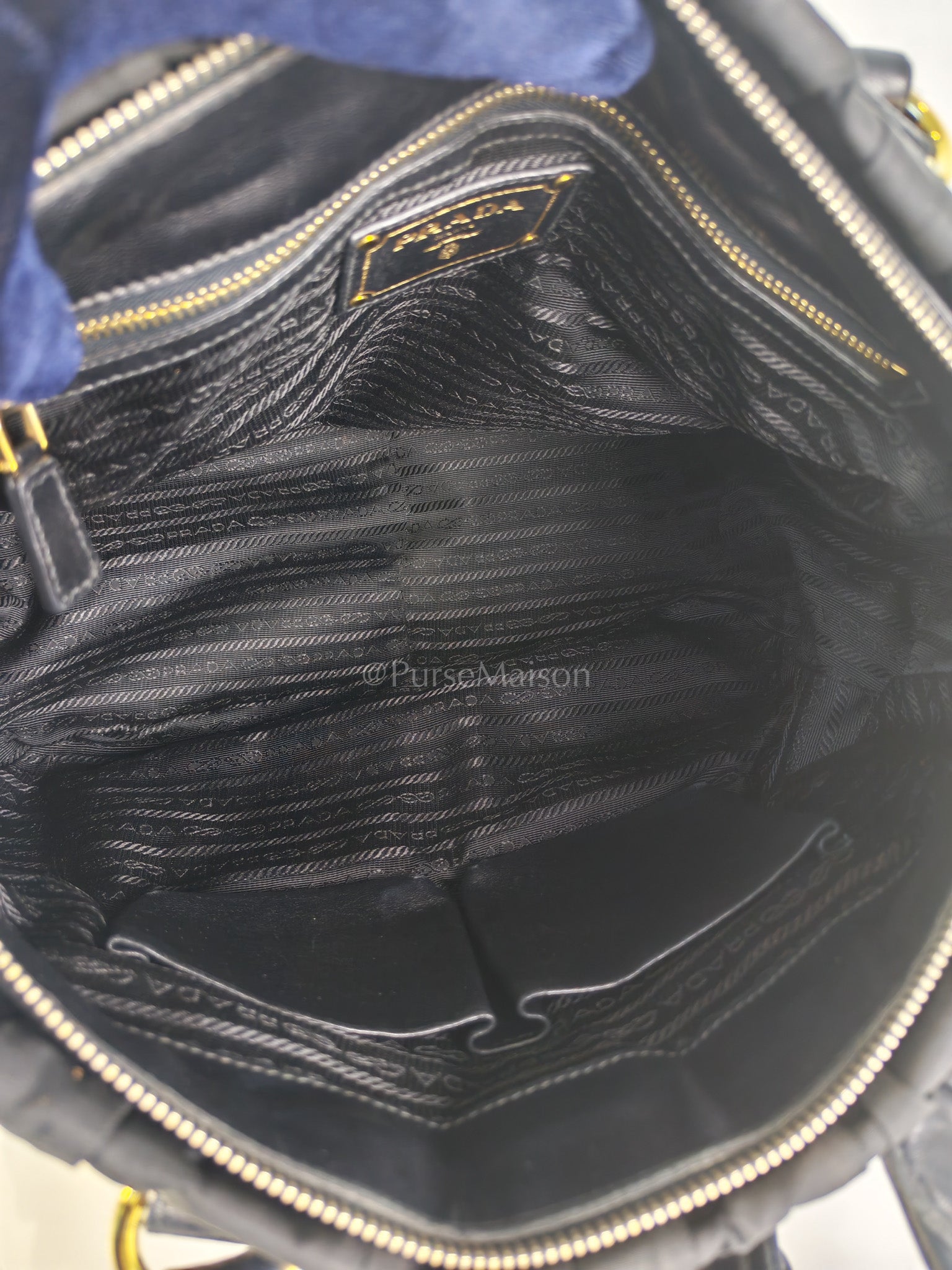 Tessuto Gaufre Two-Way Bag in Noir | Purse Maison Luxury Bags Shop