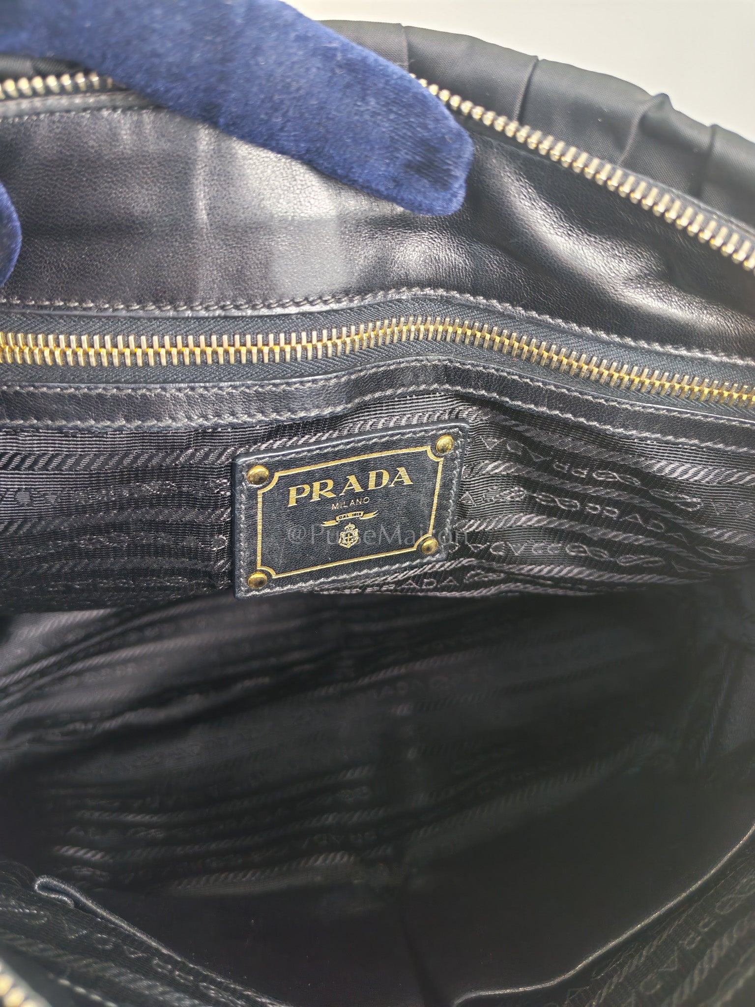 Tessuto Gaufre Two-Way Bag in Noir | Purse Maison Luxury Bags Shop