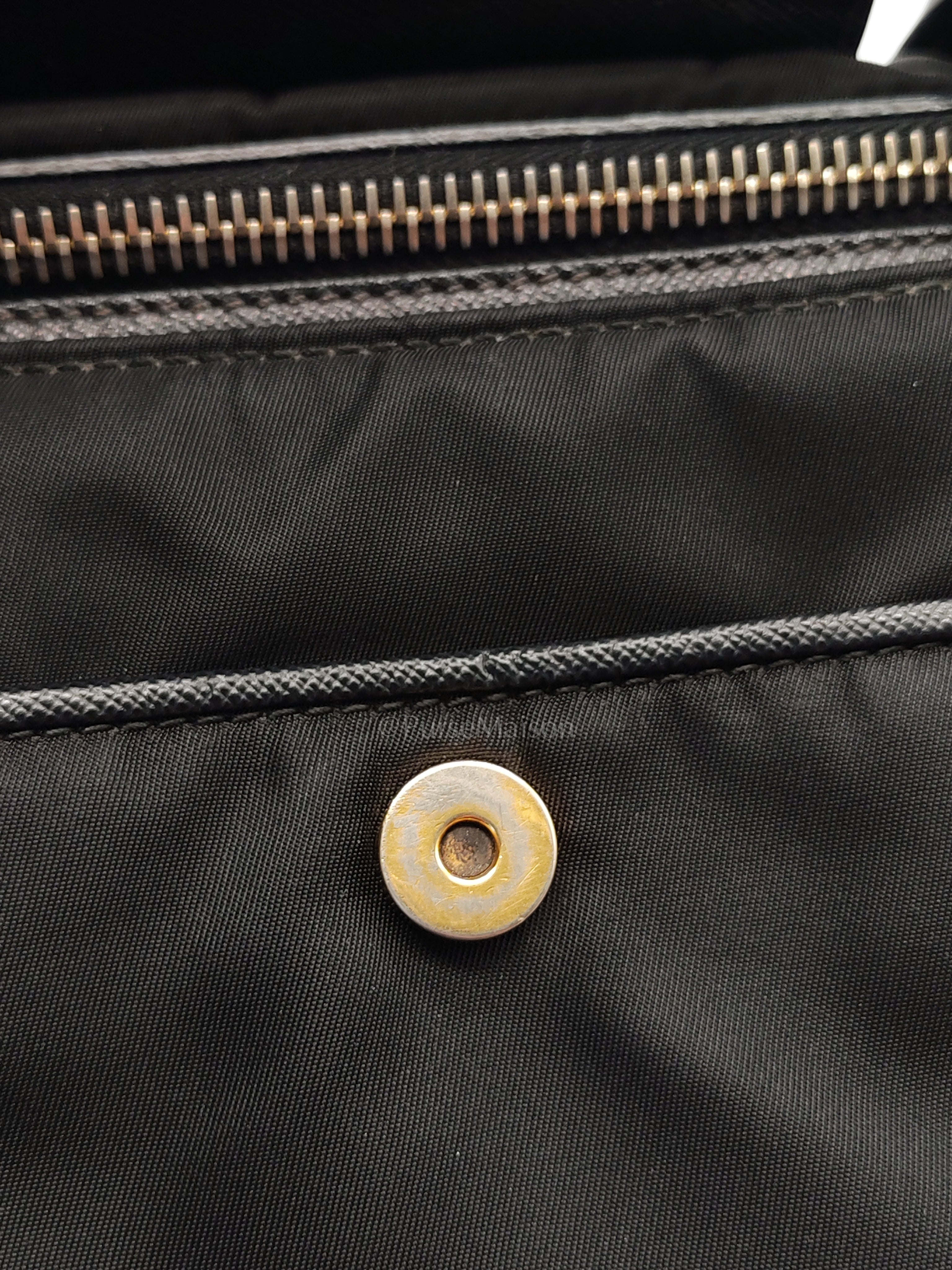 Tessuto Nylon Totebag in Black Saffiano Leather | Purse Maison Luxury Bags Shop