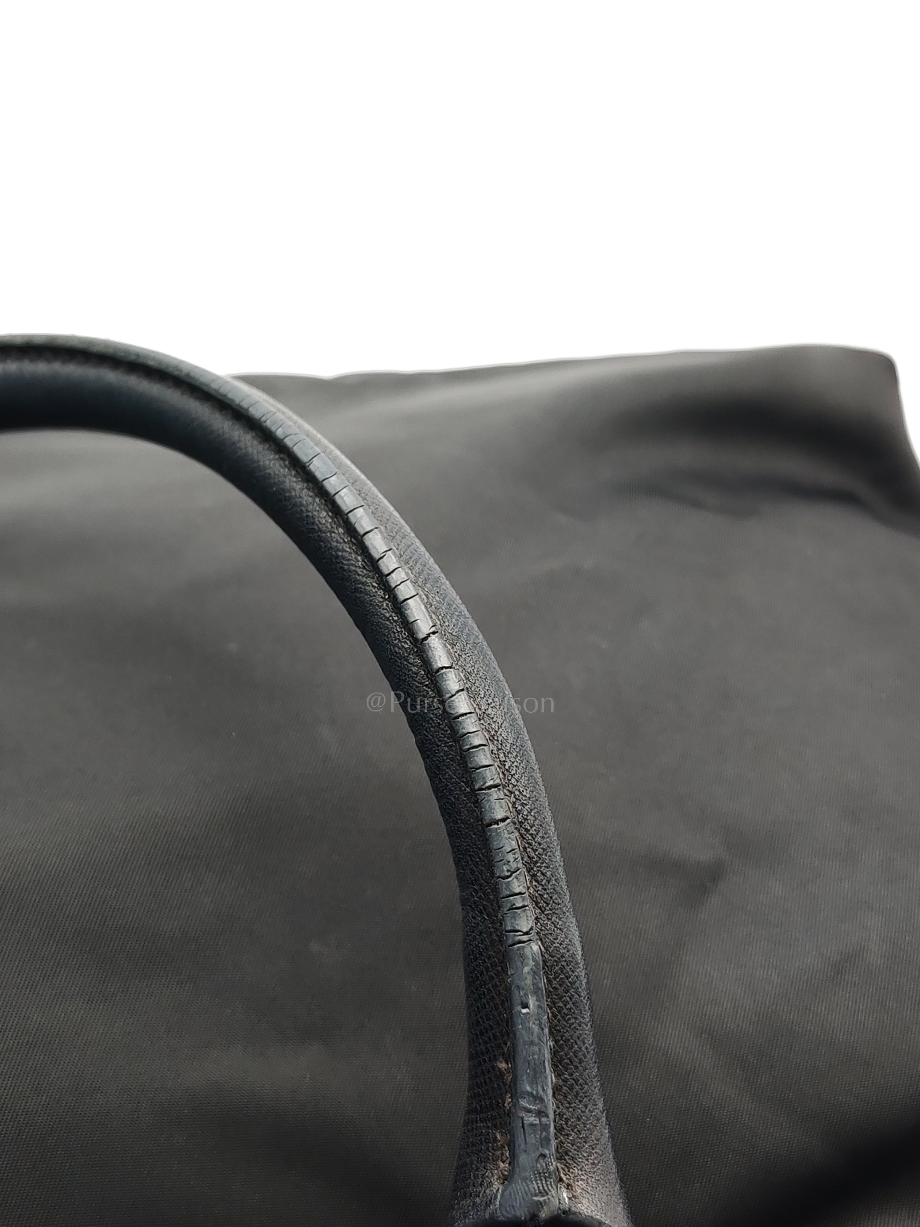 Tessuto Nylon Totebag in Black Saffiano Leather | Purse Maison Luxury Bags Shop