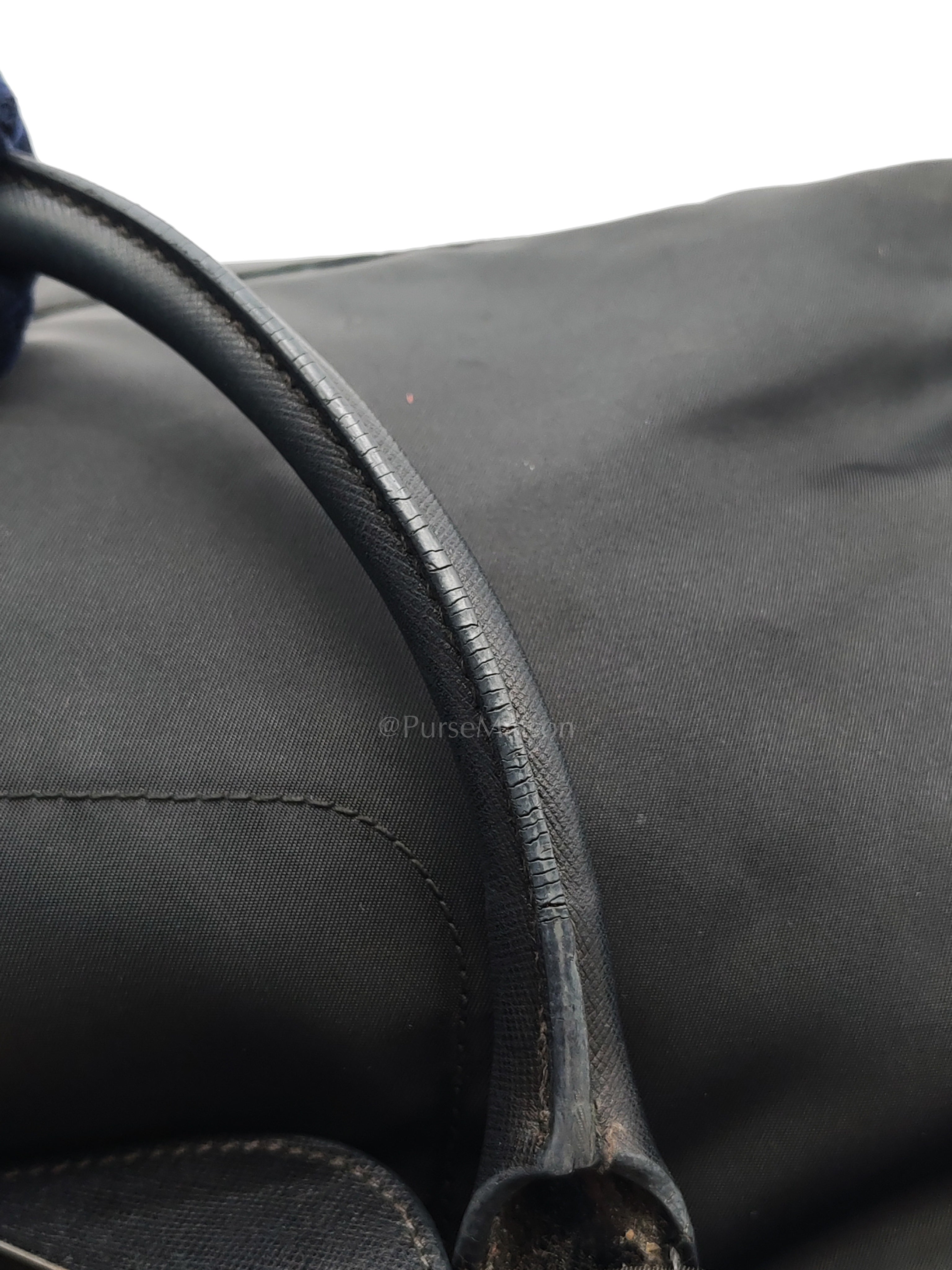 Tessuto Nylon Totebag in Black Saffiano Leather | Purse Maison Luxury Bags Shop