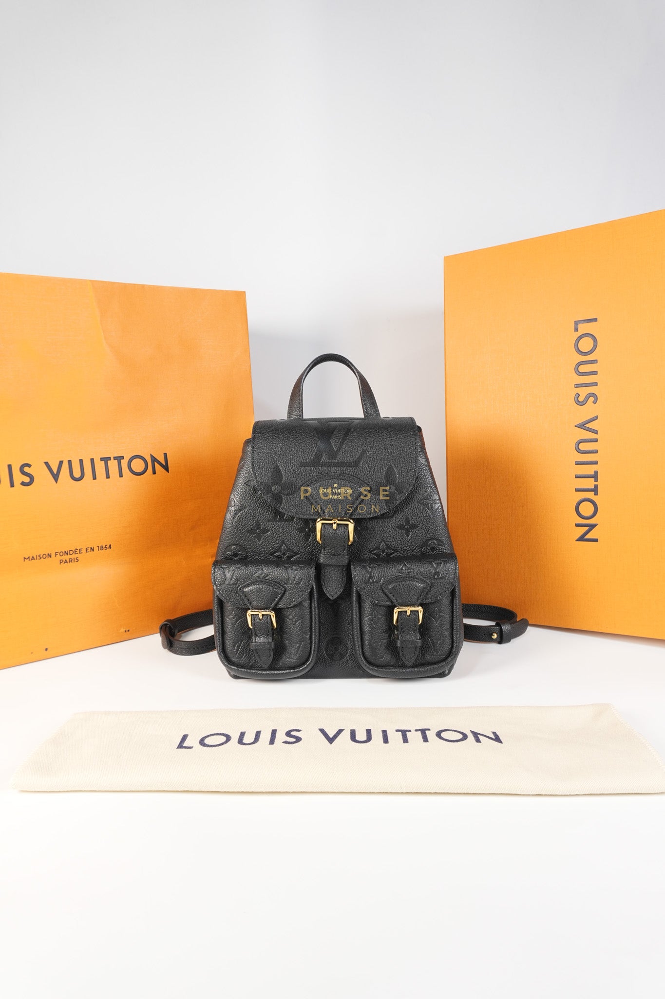 The Playful Backup Backpack in Black Monogram Empreinte Leather(Microchip) | Purse Maison Luxury Bags Shop