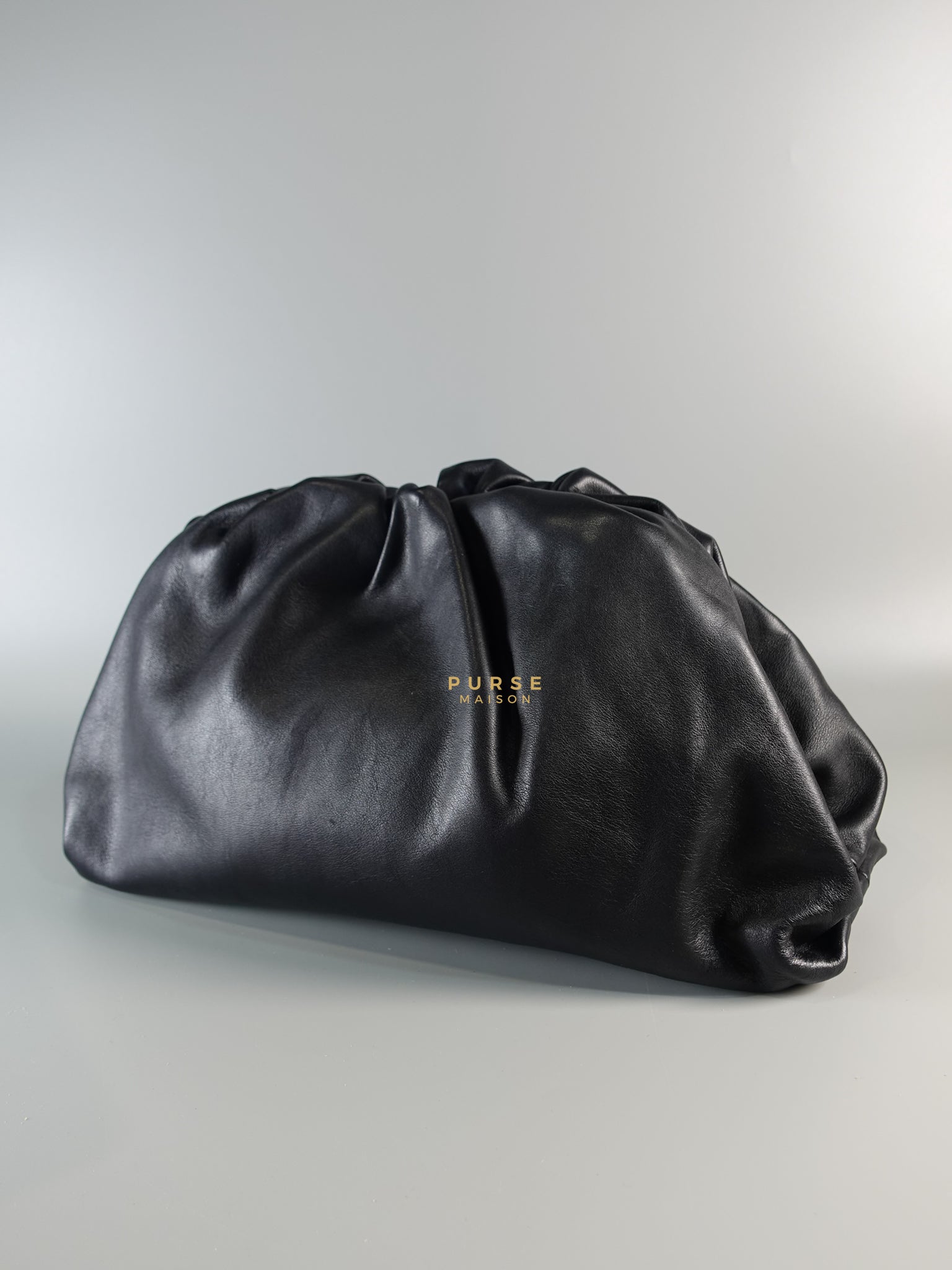 The Pouch Bag in Black Calfskin Leather Purse Maison