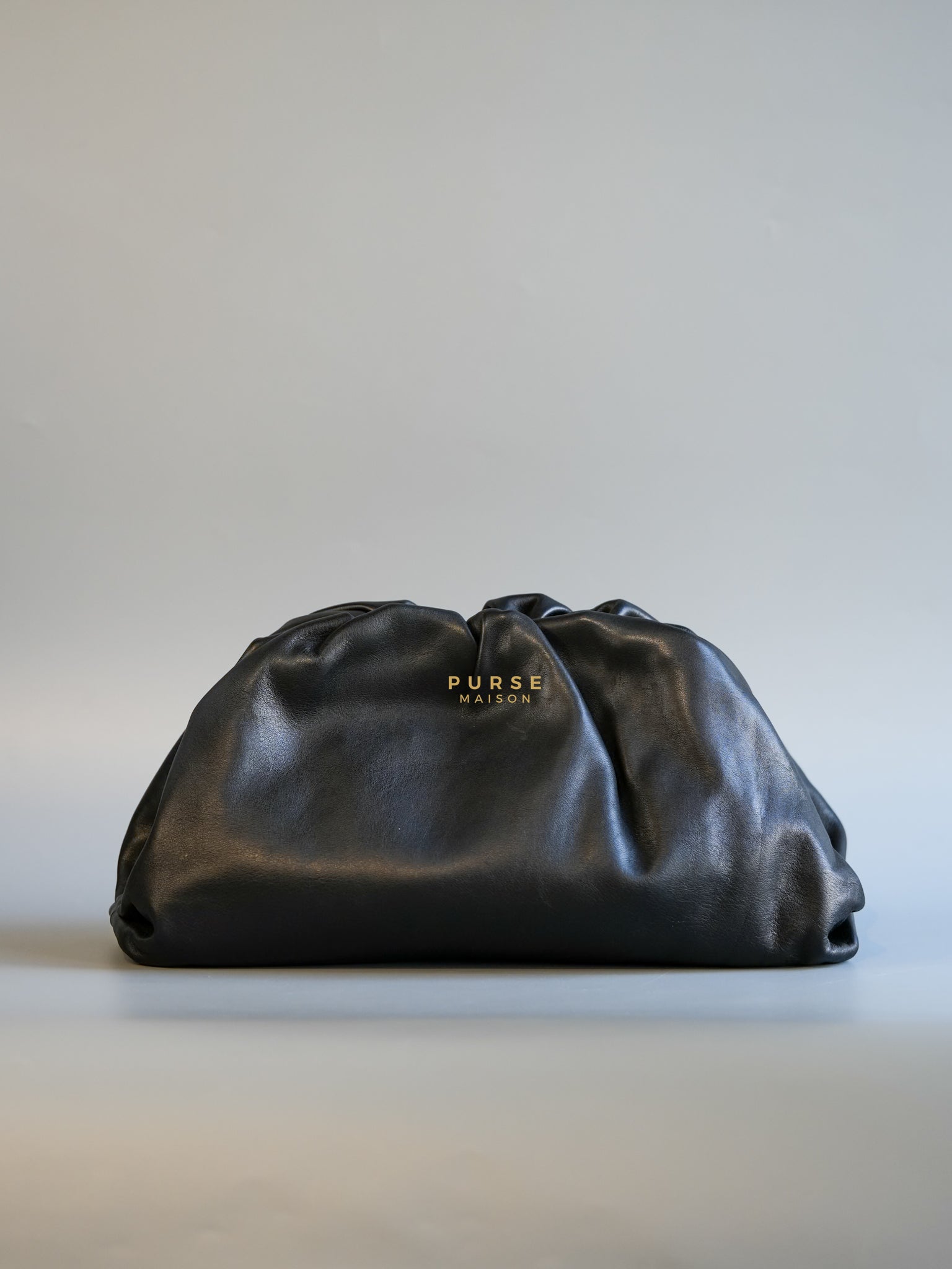 The Pouch Bag in Black Calfskin Leather Purse Maison