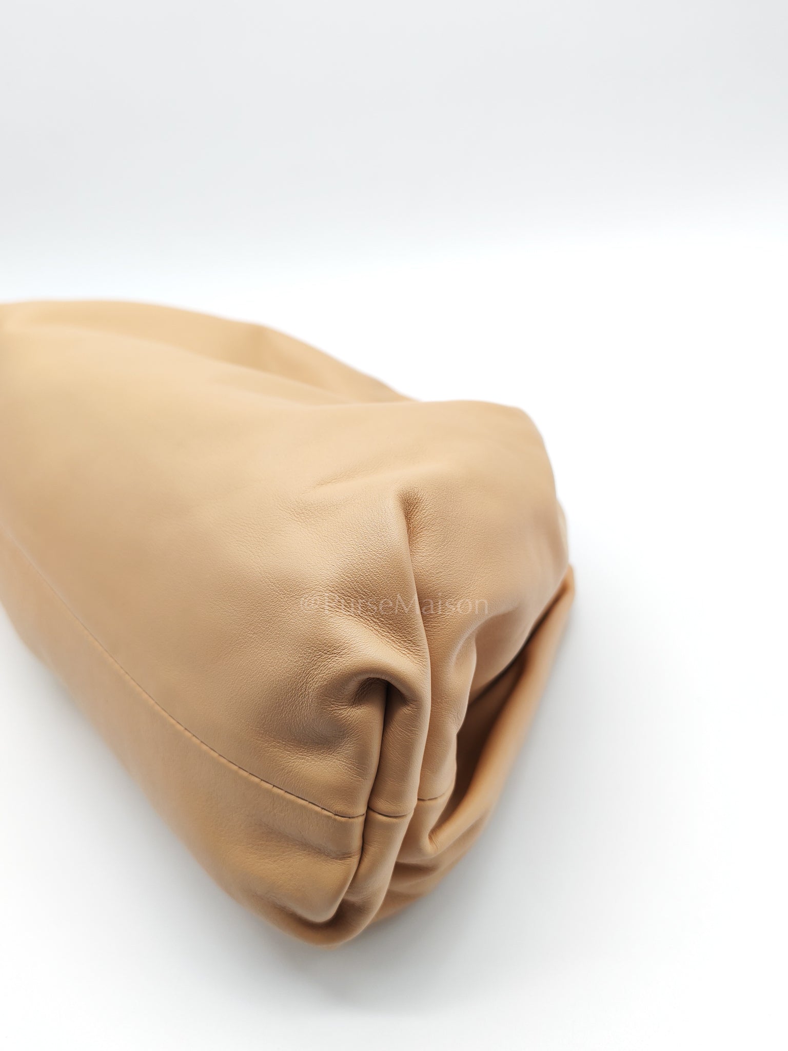 The Pouch Clutch in Beige Smooth Calfskin Leather | Purse Maison Luxury Bags Shop